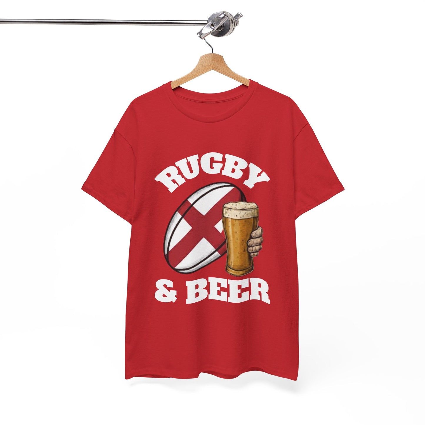 England Rugby & Beer T-Shirt – Perfect for Match Days, Gifts & Lads Trips - Rugby & Beer
