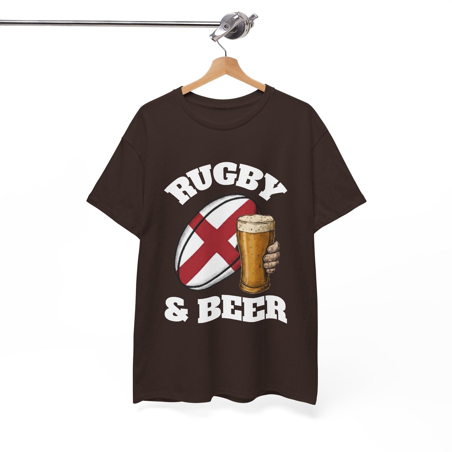 England Rugby & Beer T-Shirt – Perfect for Match Days, Gifts & Lads Trips - Rugby & Beer