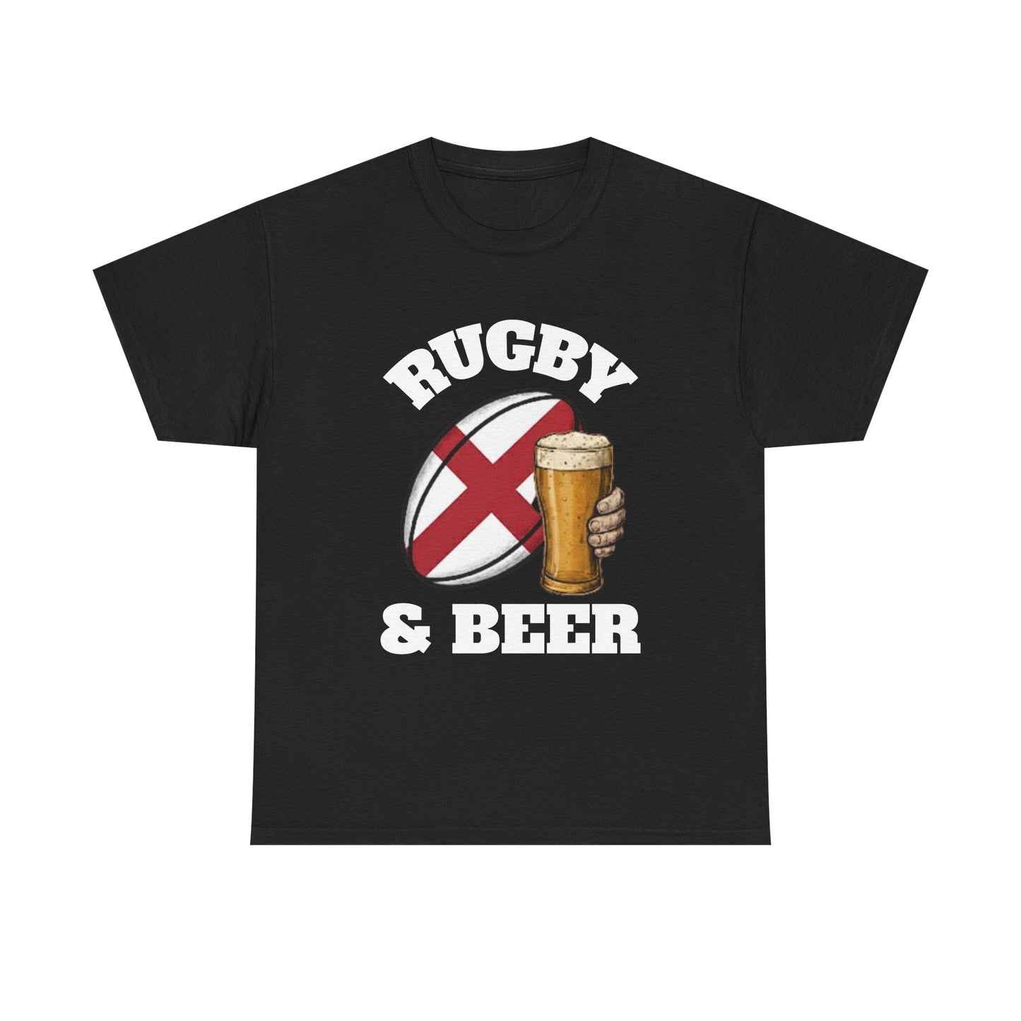 England Rugby & Beer T-Shirt – Perfect for Match Days, Gifts & Lads Trips - Rugby & Beer