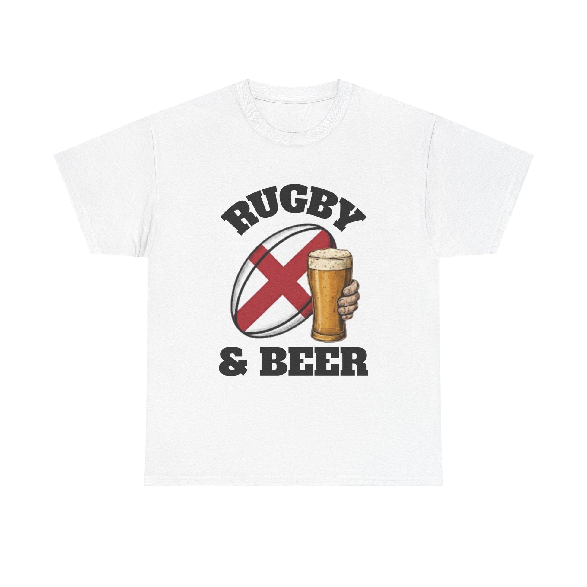 England Rugby & Beer T-Shirt – Perfect for Match Days, Gifts & Lads Trips - Rugby & Beer