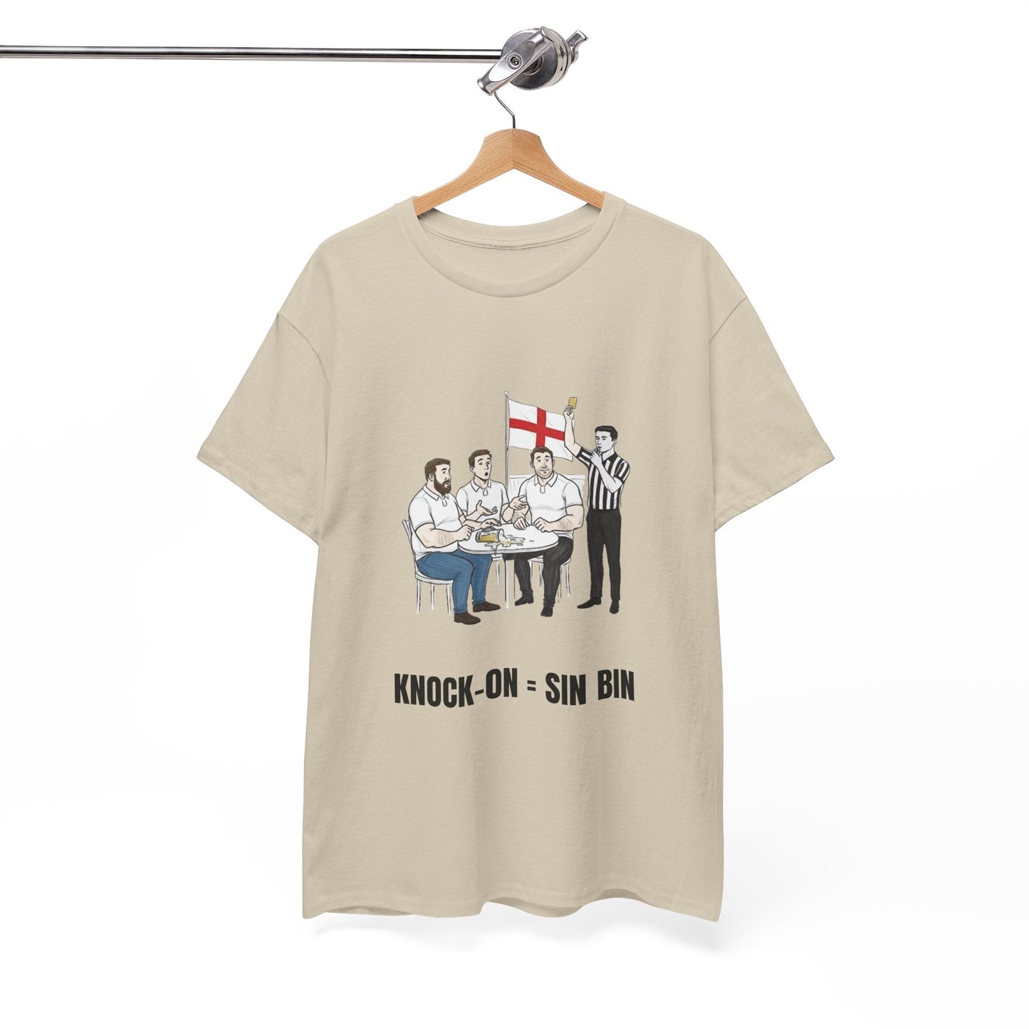 English Rugby & Beer T-Shirt – Yellow Card Pint Spill | Funny Rugby Fans Tee - Rugby & Beer