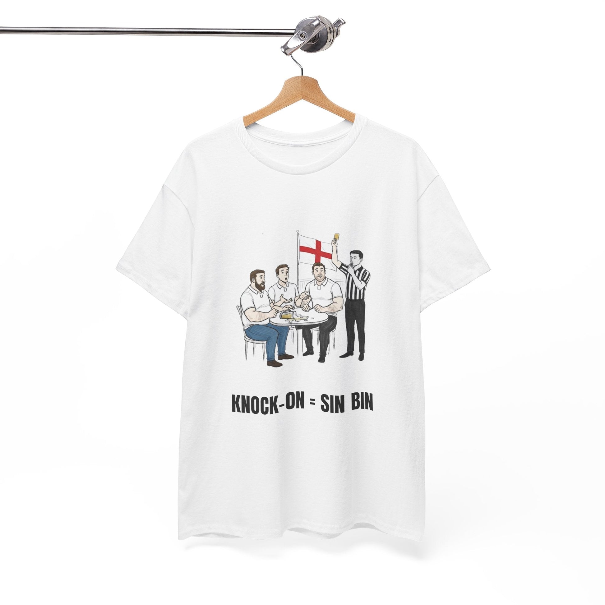 English Rugby & Beer T-Shirt – Yellow Card Pint Spill | Funny Rugby Fans Tee - Rugby & Beer