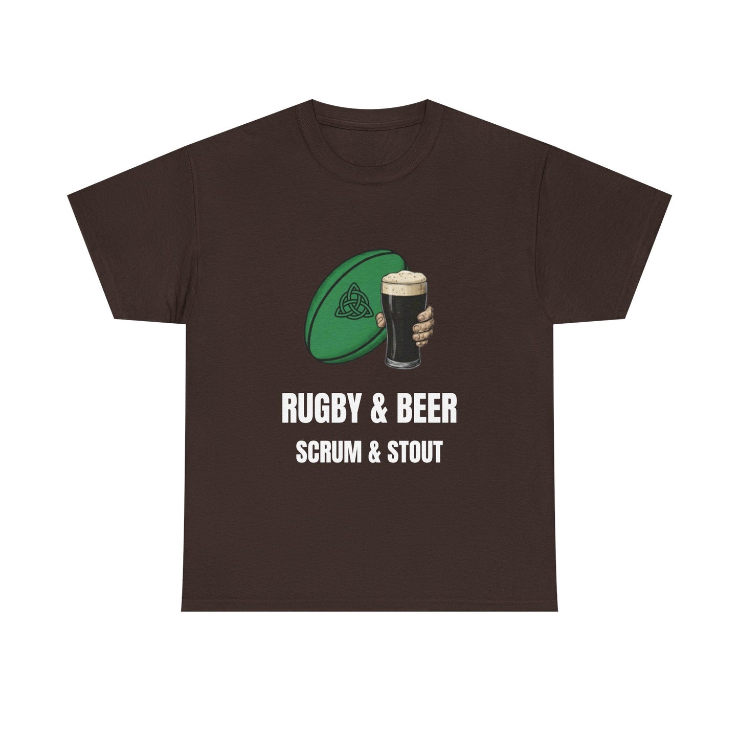 Ireland Rugby & Beer T-Shirt - Scrum & Stout Fan Tee | Match Day Gift - Rugby & Beer