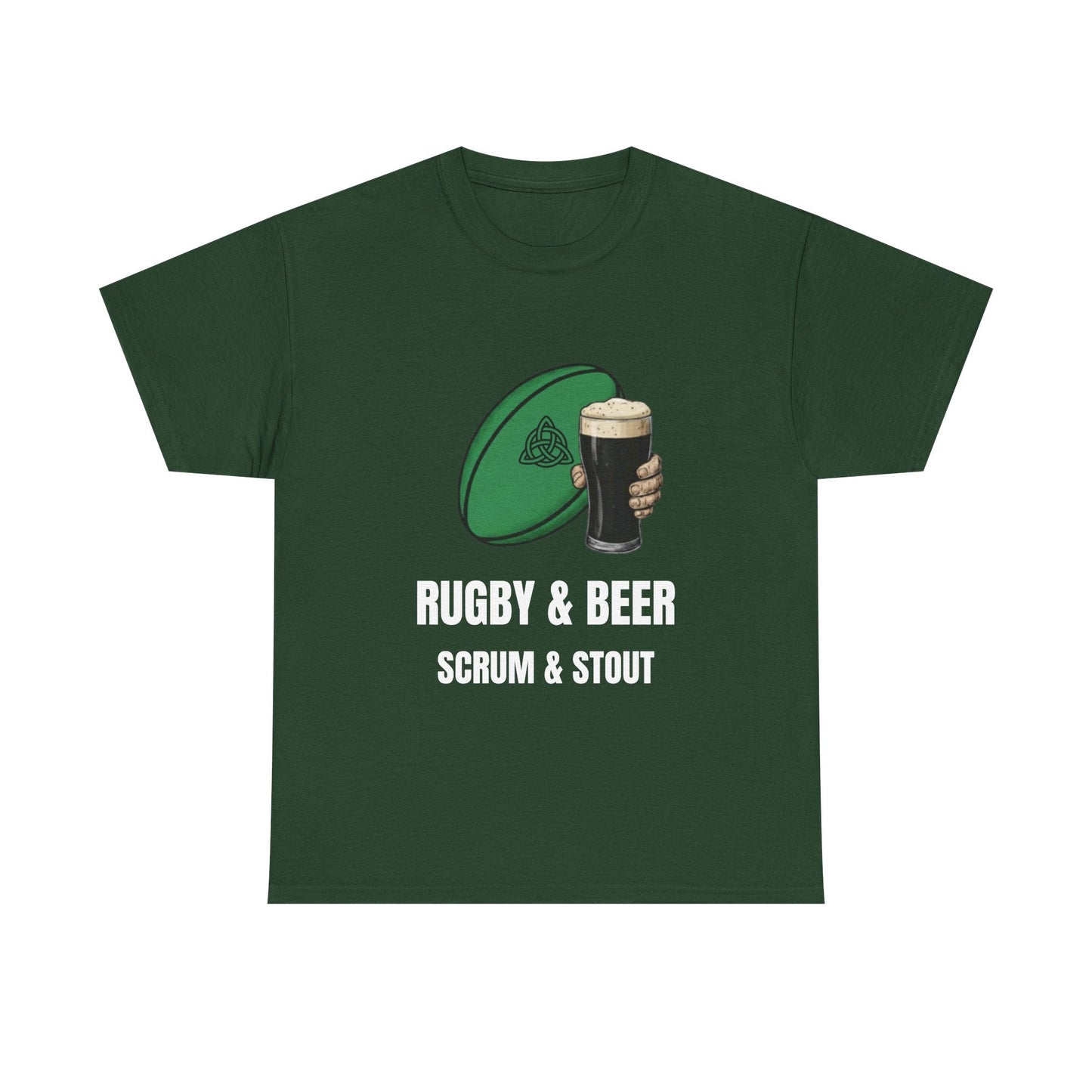 Ireland Rugby & Beer T-Shirt - Scrum & Stout Fan Tee | Match Day Gift - Rugby & Beer