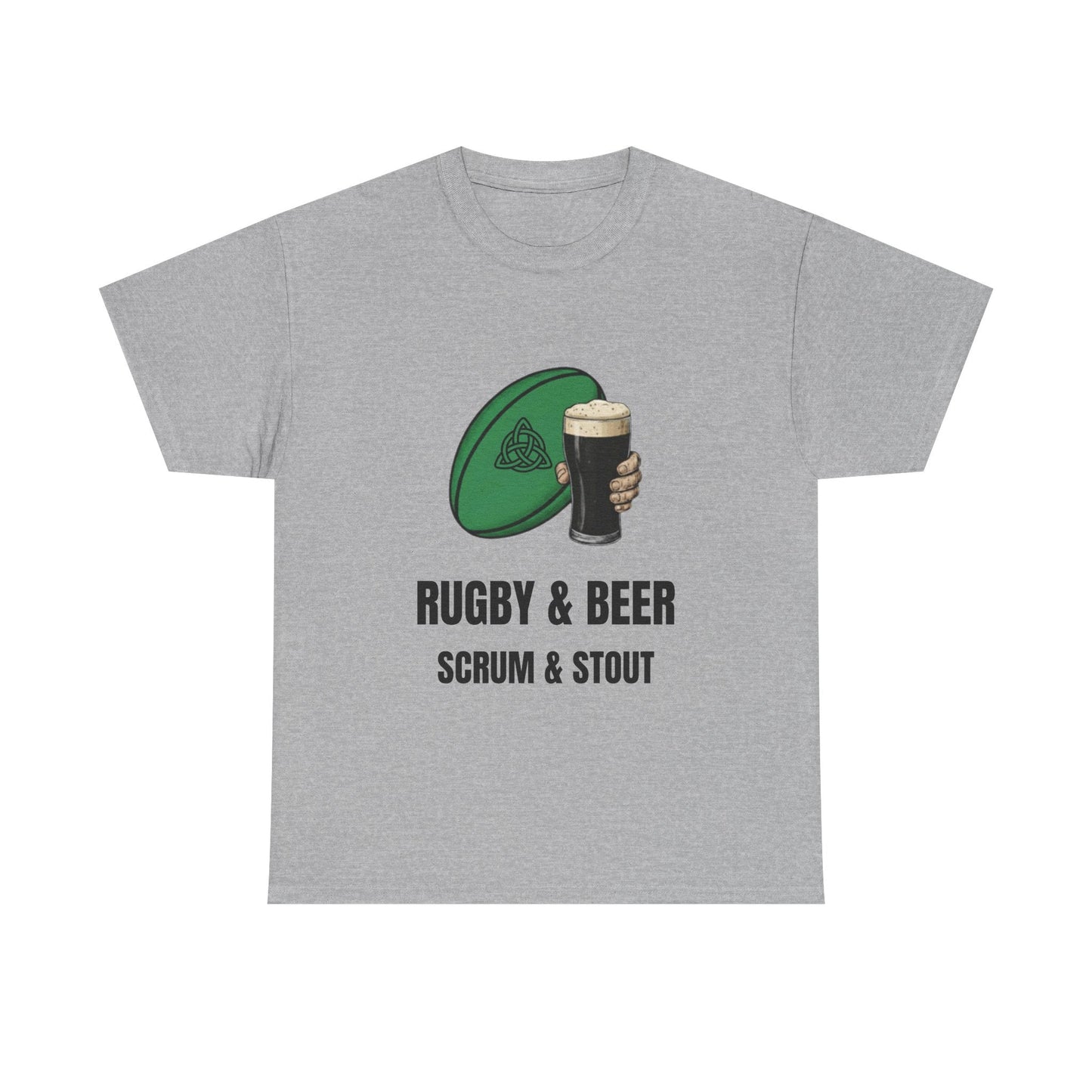 Ireland Rugby & Beer T-Shirt - Scrum & Stout Fan Tee | Match Day Gift - Rugby & Beer