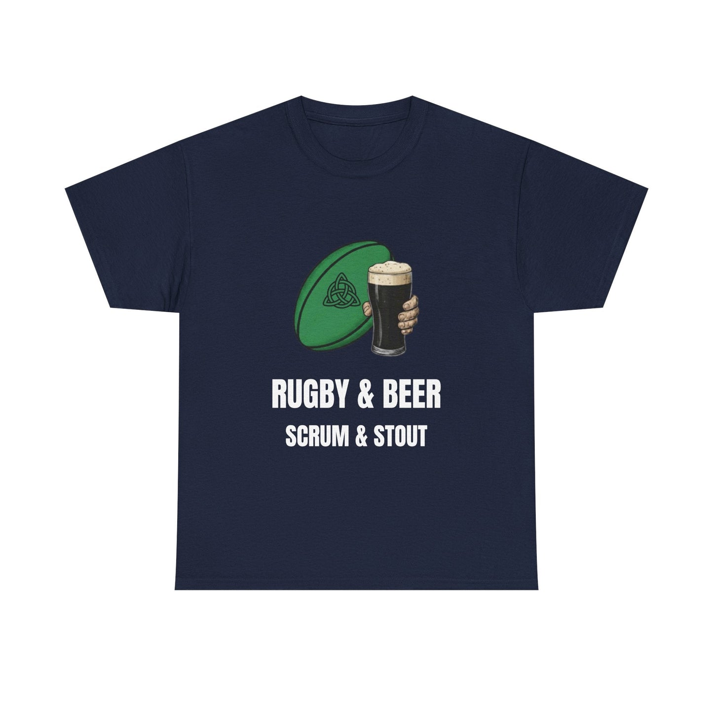 Ireland Rugby & Beer T-Shirt - Scrum & Stout Fan Tee | Match Day Gift - Rugby & Beer