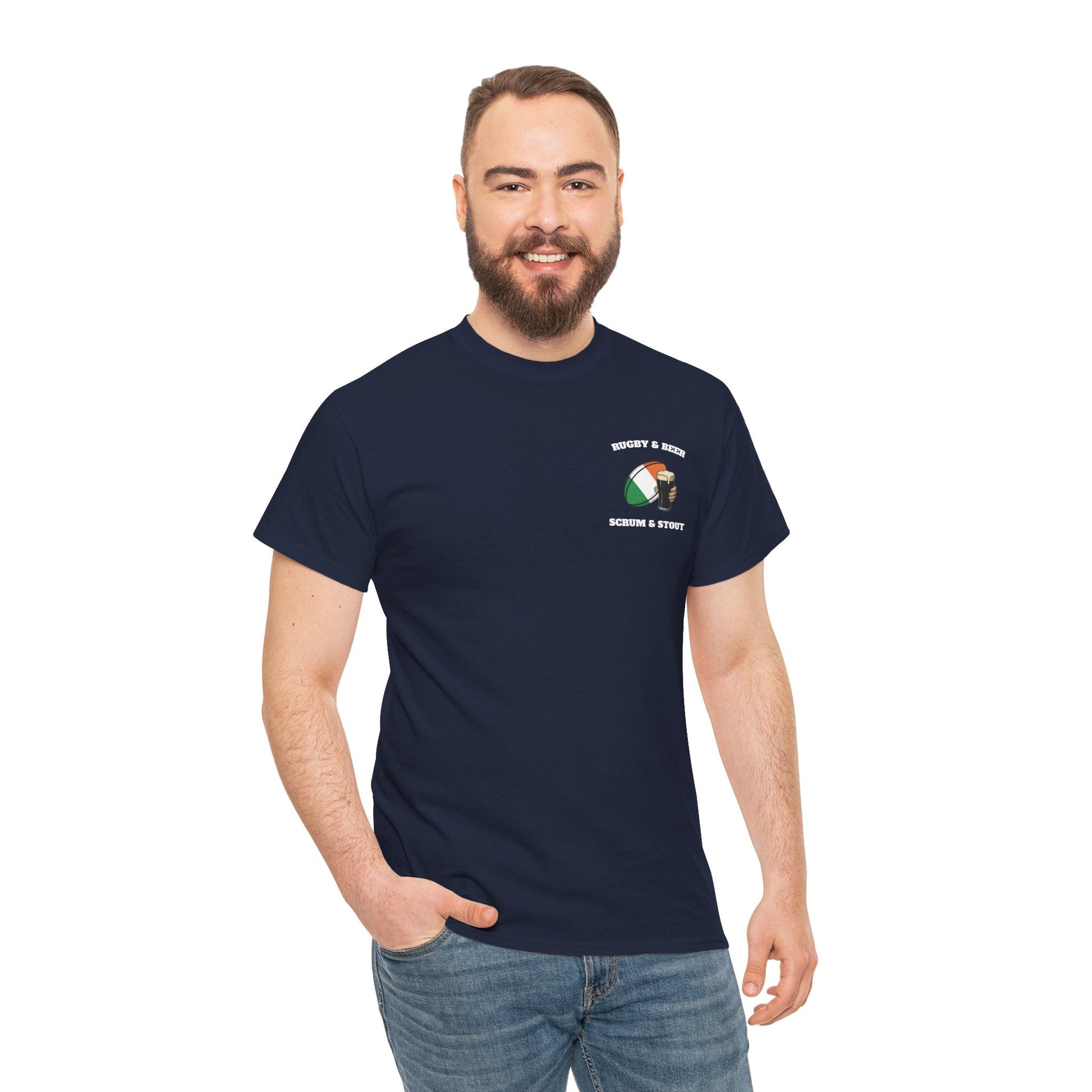 Ireland Rugby & Beer T-Shirt – Scrum & Stout | Irish Rugby Fan Shirt - Rugby & Beer