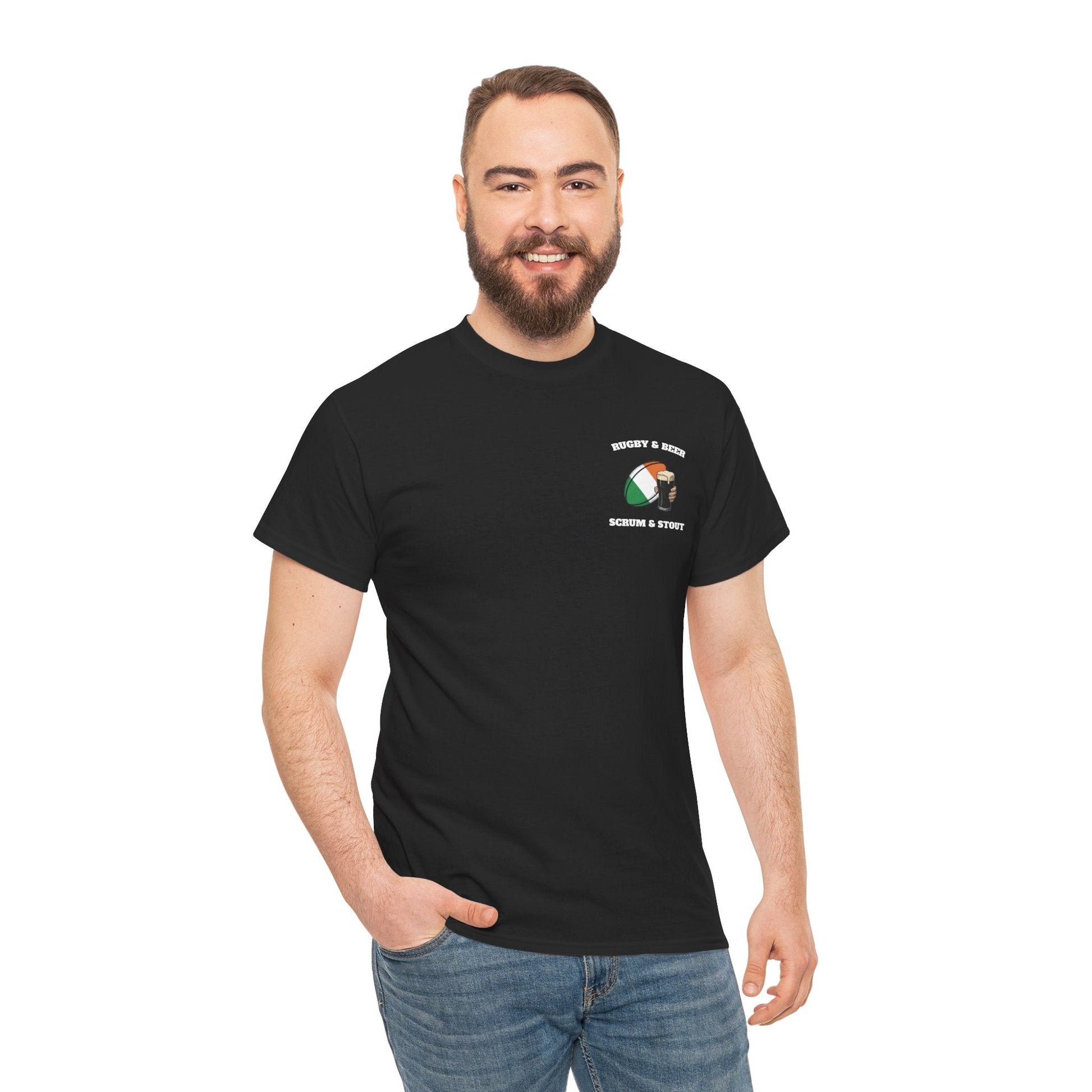 Ireland Rugby & Beer T-Shirt – Scrum & Stout | Irish Rugby Fan Shirt - Rugby & Beer