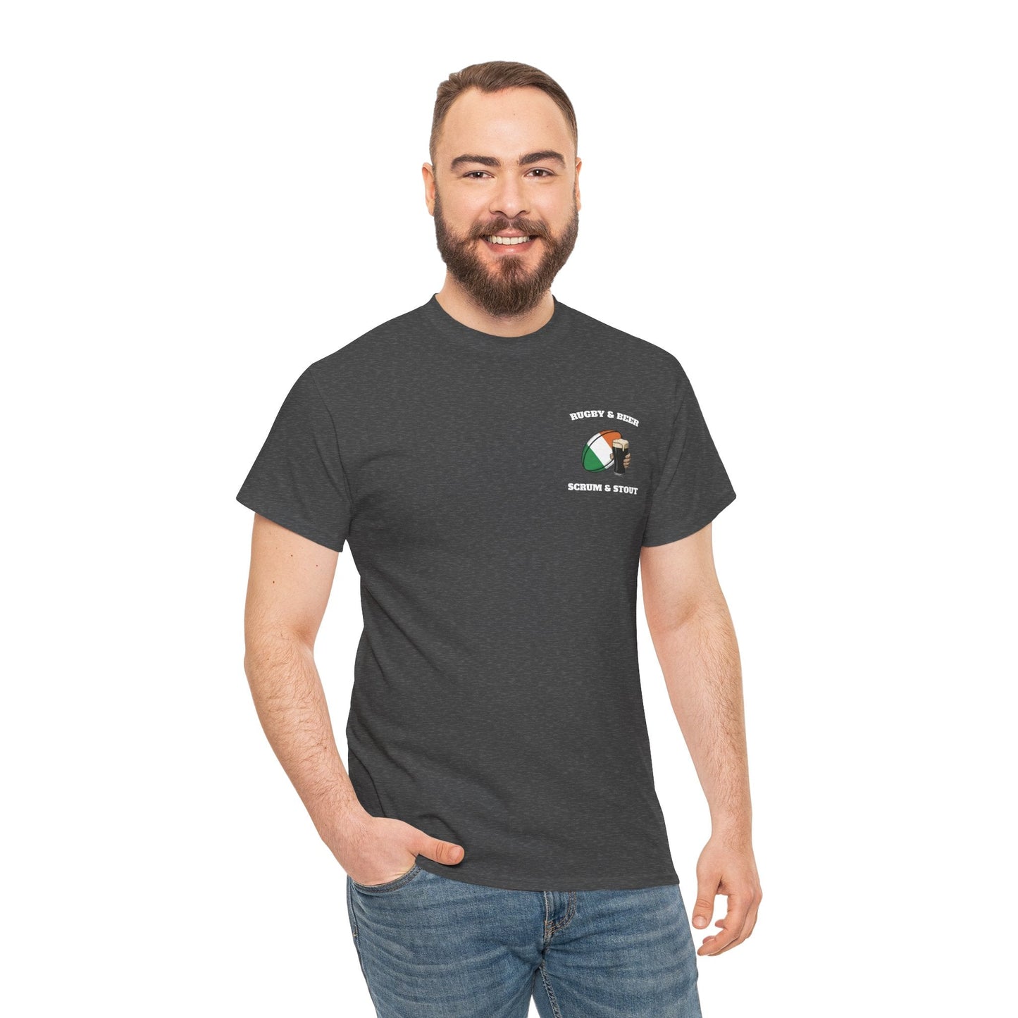 Ireland Rugby & Beer T-Shirt – Scrum & Stout | Irish Rugby Fan Shirt - Rugby & Beer