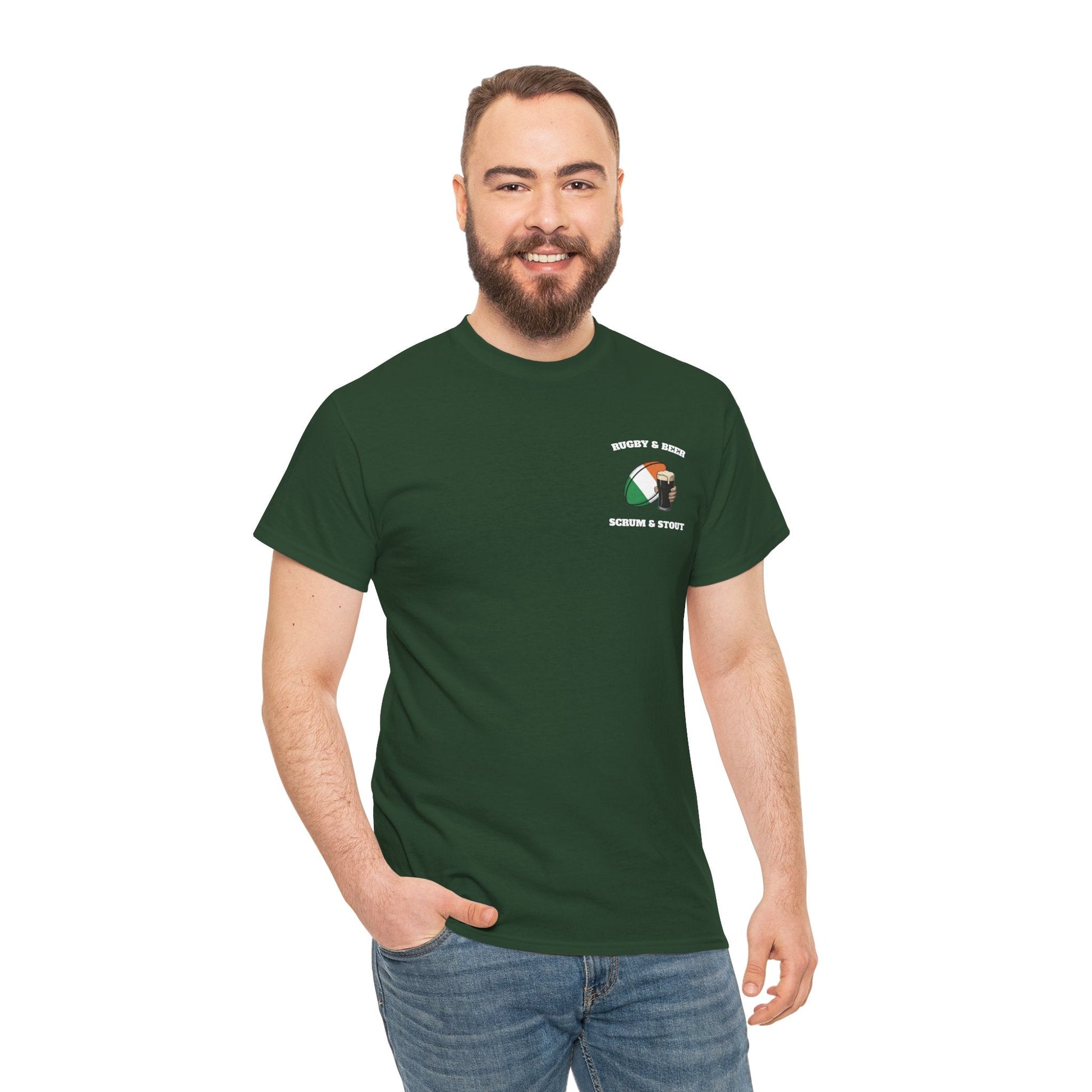 Ireland Rugby & Beer T-Shirt – Scrum & Stout | Irish Rugby Fan Shirt - Rugby & Beer