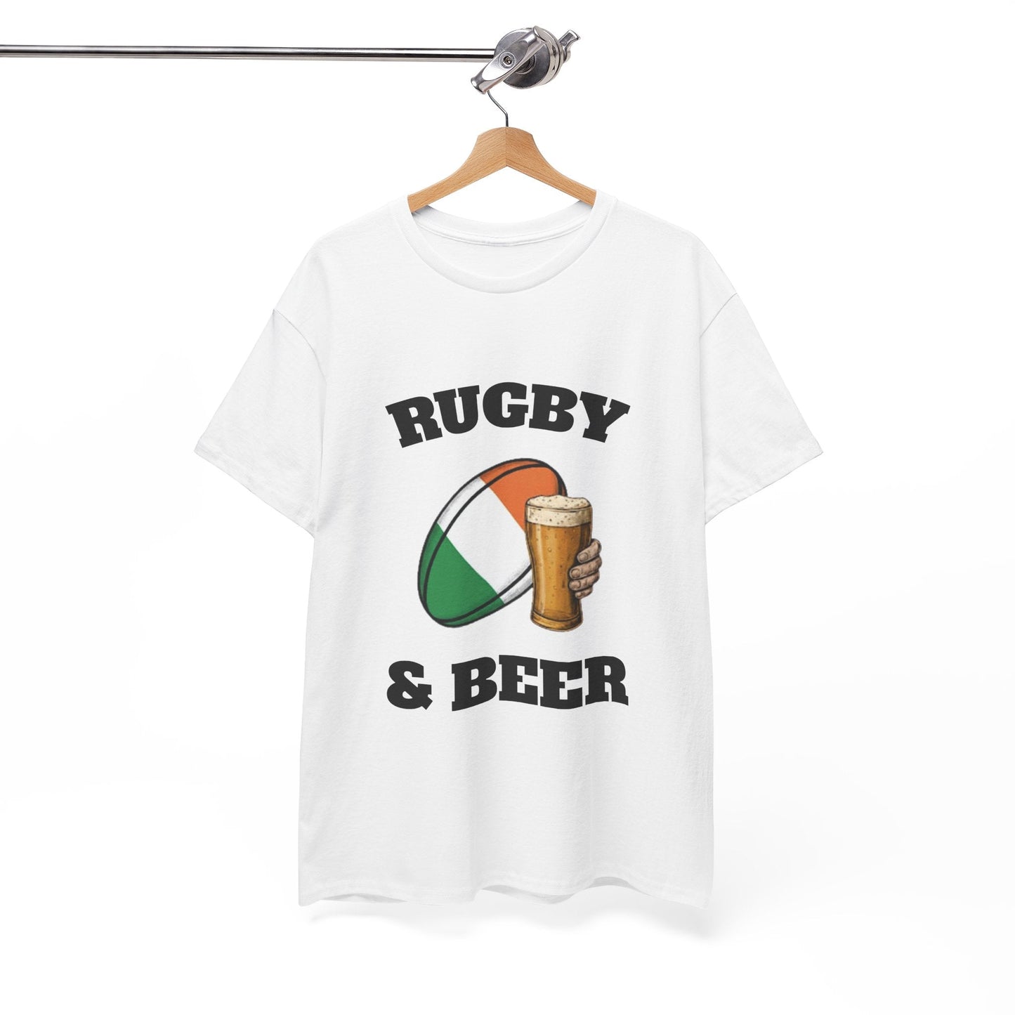 Irish Rugby & Beer T-Shirt – Perfect for Match Days, Gifts & Lads Trips - Rugby & Beer