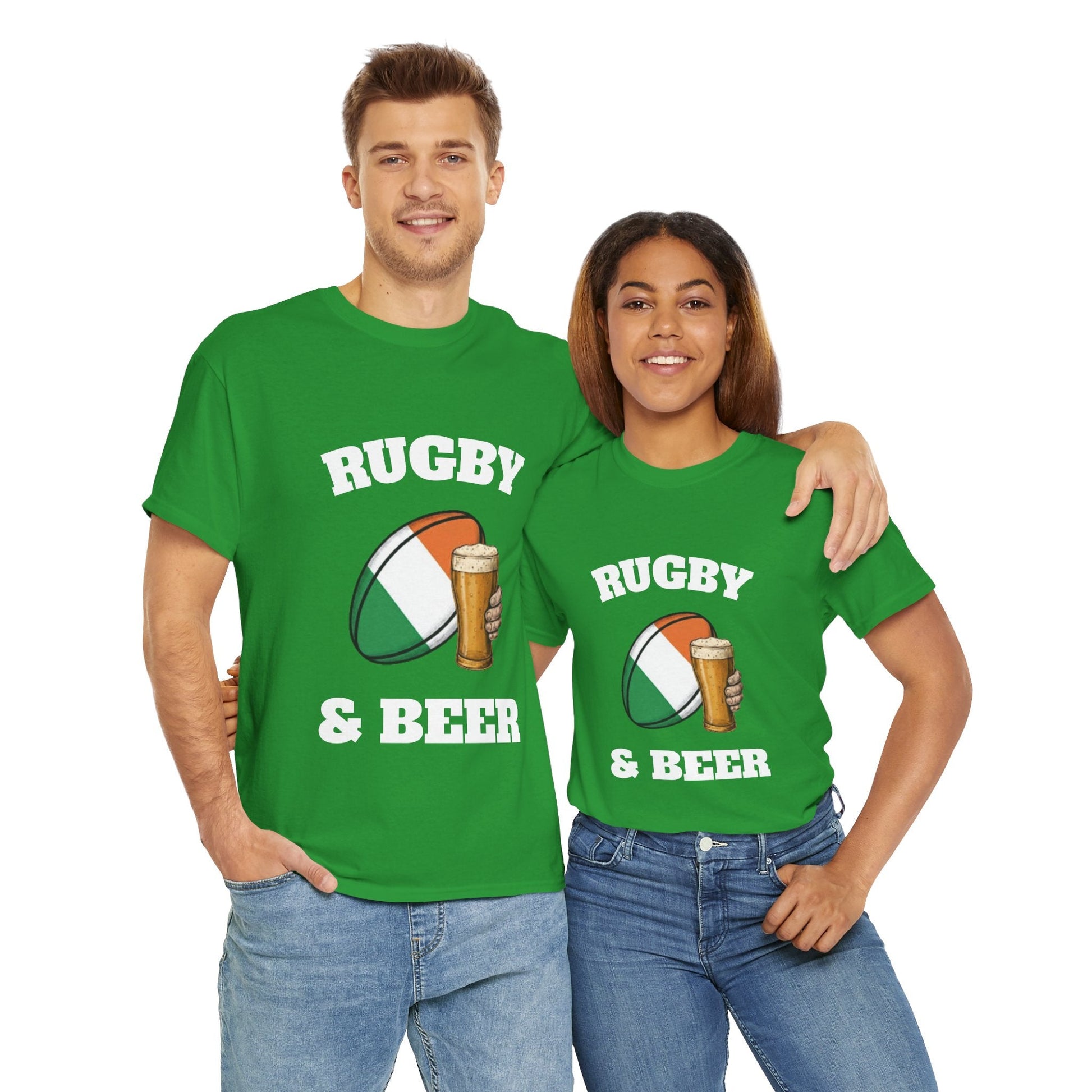 Irish Rugby & Beer T-Shirt – Perfect for Match Days, Gifts & Lads Trips - Rugby & Beer
