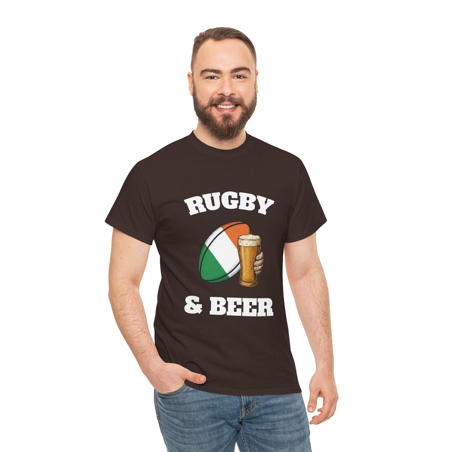Irish Rugby & Beer T-Shirt – Perfect for Match Days, Gifts & Lads Trips - Rugby & Beer
