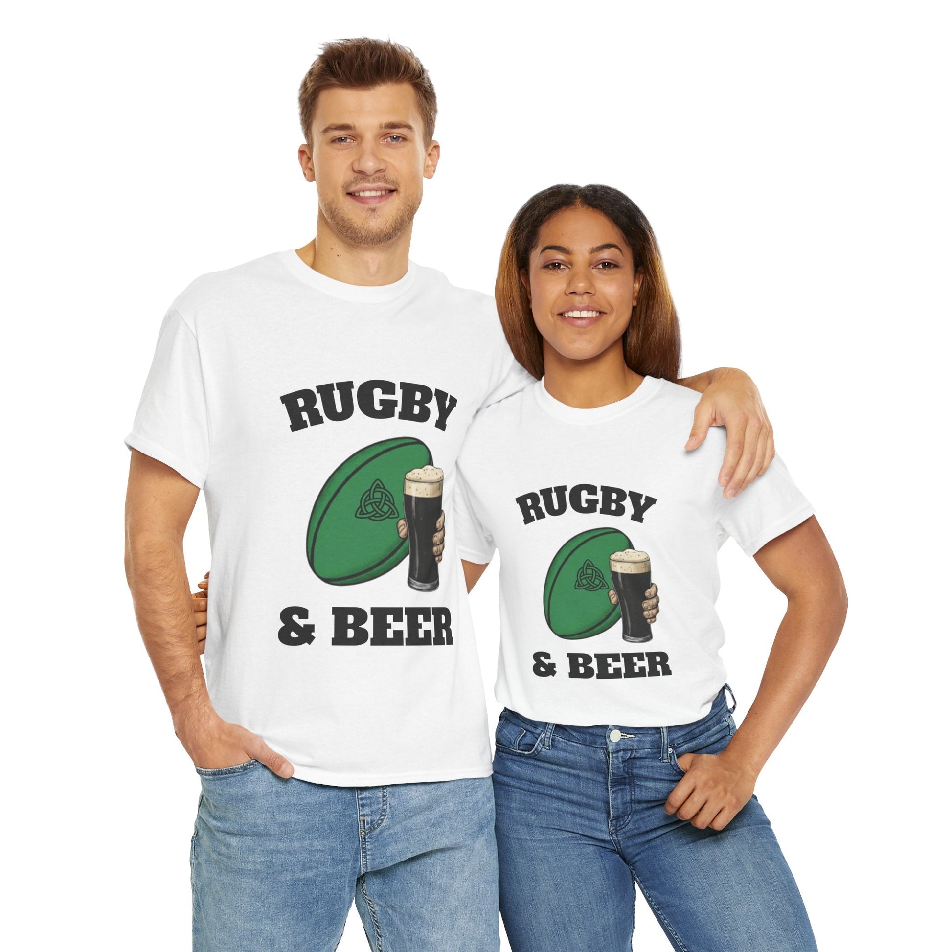 Irish Rugby & Beer T-Shirt – Perfect for Match Days, Gifts & Lads Trips - Rugby & Beer