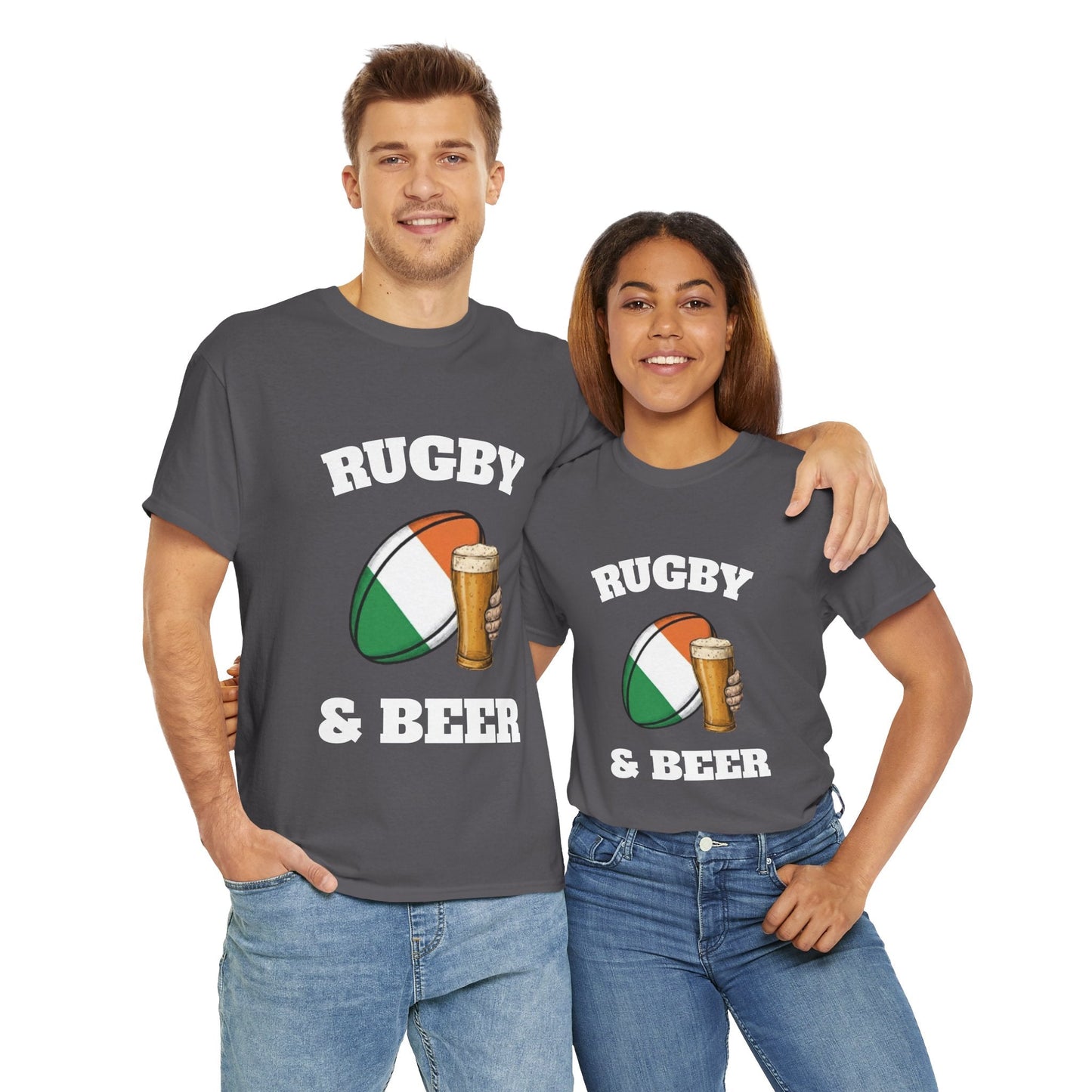 Irish Rugby & Beer T-Shirt – Perfect for Match Days, Gifts & Lads Trips - Rugby & Beer