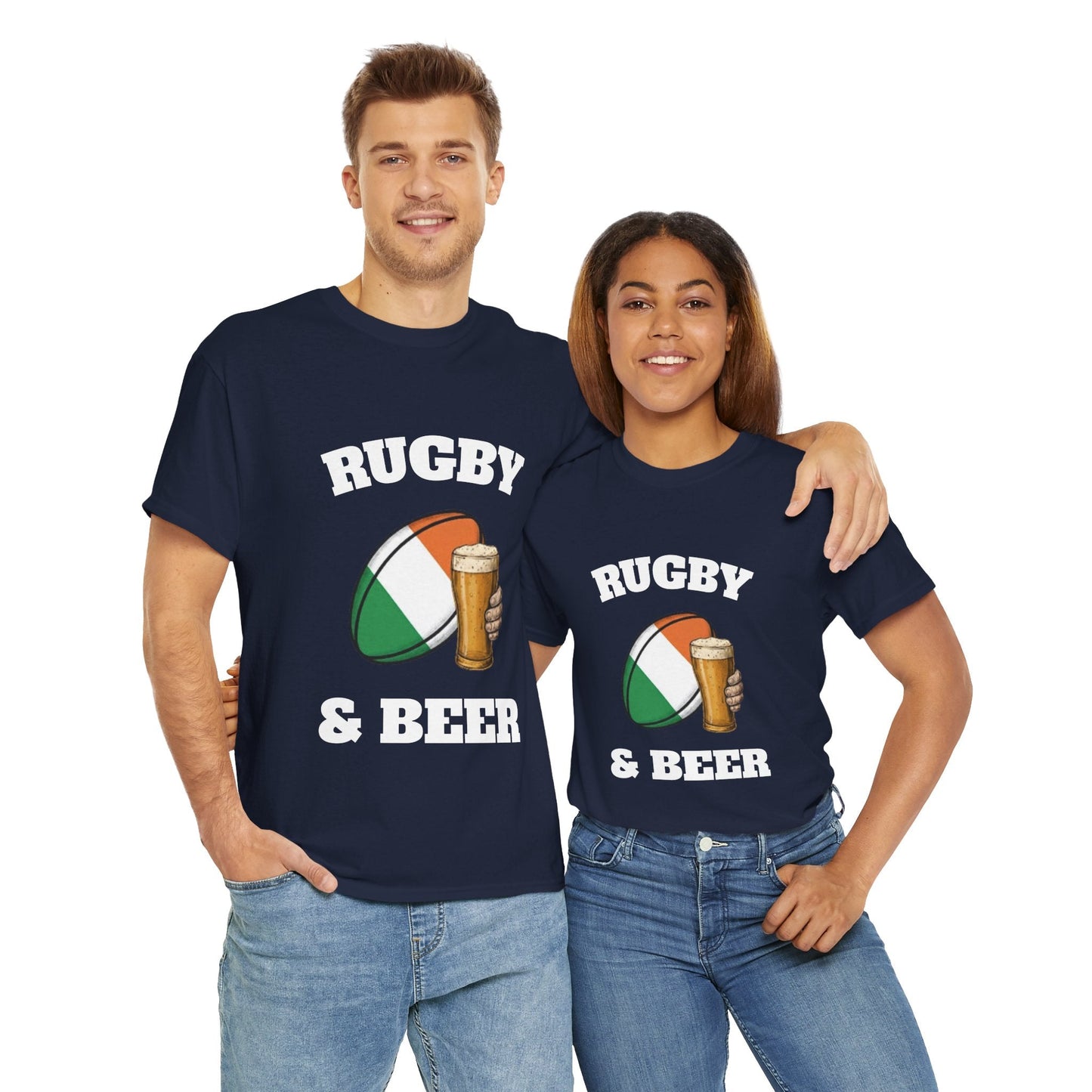 Irish Rugby & Beer T-Shirt – Perfect for Match Days, Gifts & Lads Trips - Rugby & Beer
