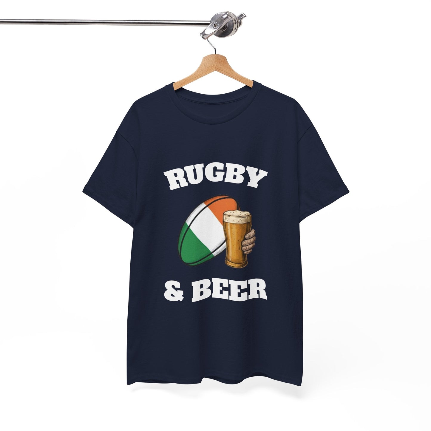 Irish Rugby & Beer T-Shirt – Perfect for Match Days, Gifts & Lads Trips - Rugby & Beer