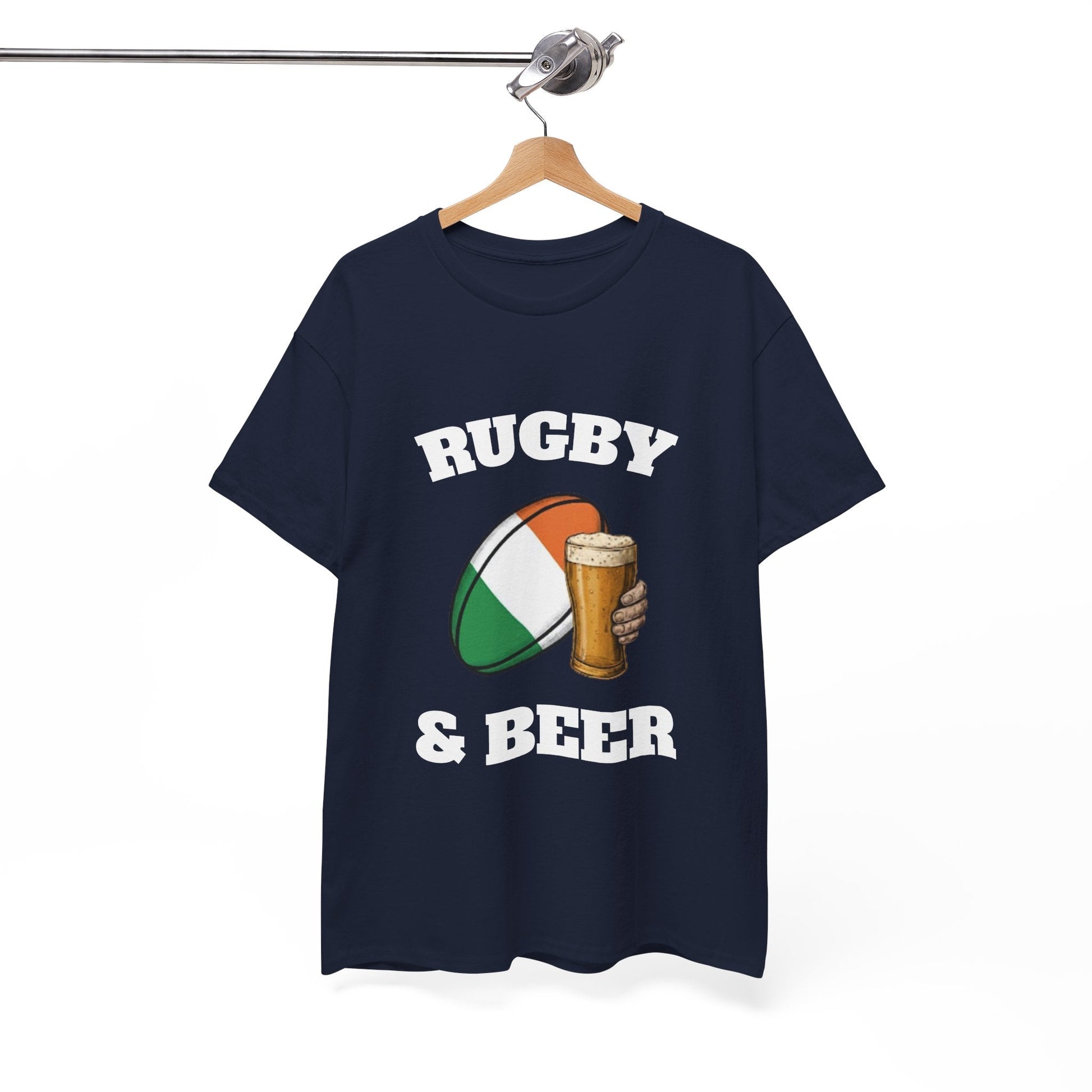 Irish Rugby & Beer T-Shirt – Perfect for Match Days, Gifts & Lads Trips - Rugby & Beer