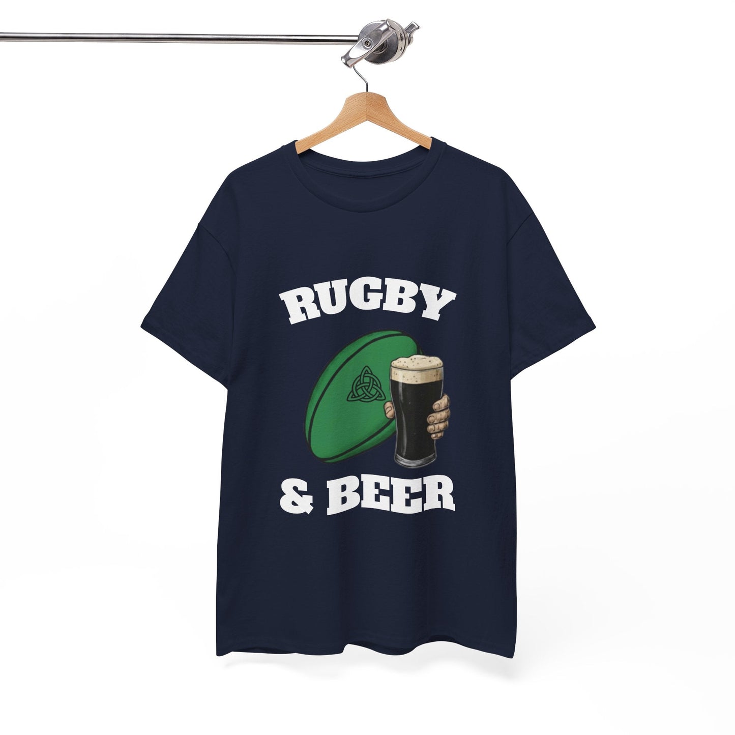 Irish Rugby & Beer T-Shirt – Perfect for Match Days, Gifts & Lads Trips - Rugby & Beer