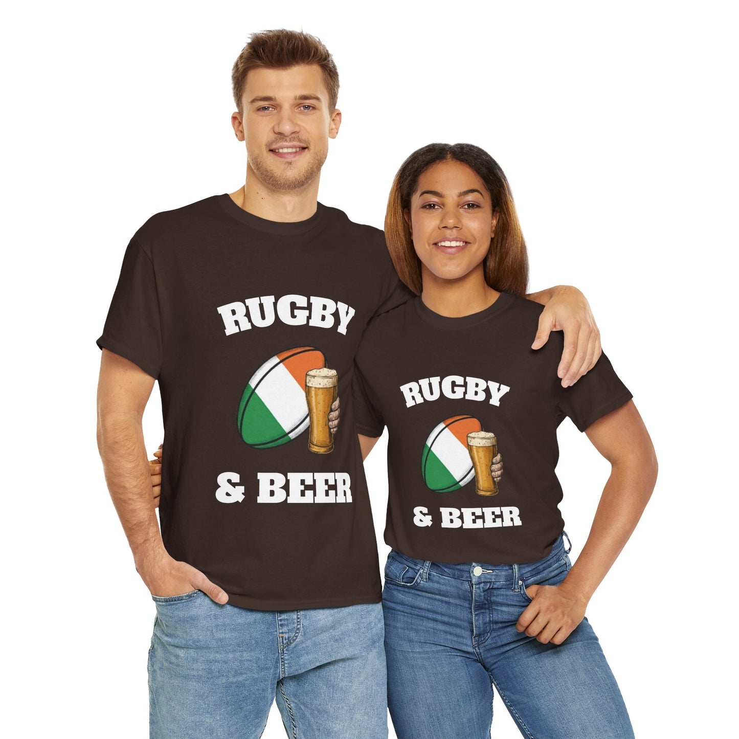 Irish Rugby & Beer T-Shirt – Perfect for Match Days, Gifts & Lads Trips - Rugby & Beer