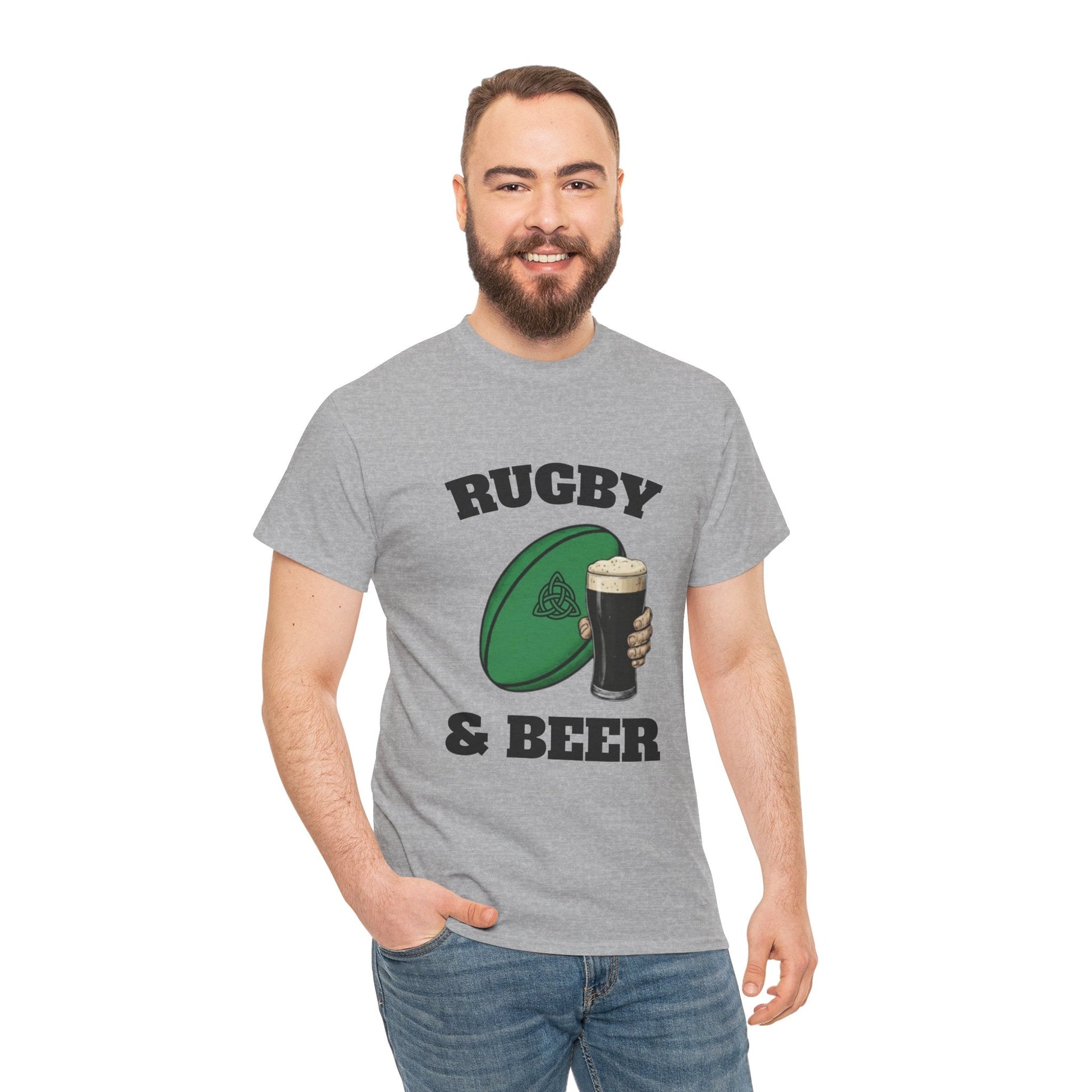 Irish Rugby & Beer T-Shirt – Perfect for Match Days, Gifts & Lads Trips - Rugby & Beer