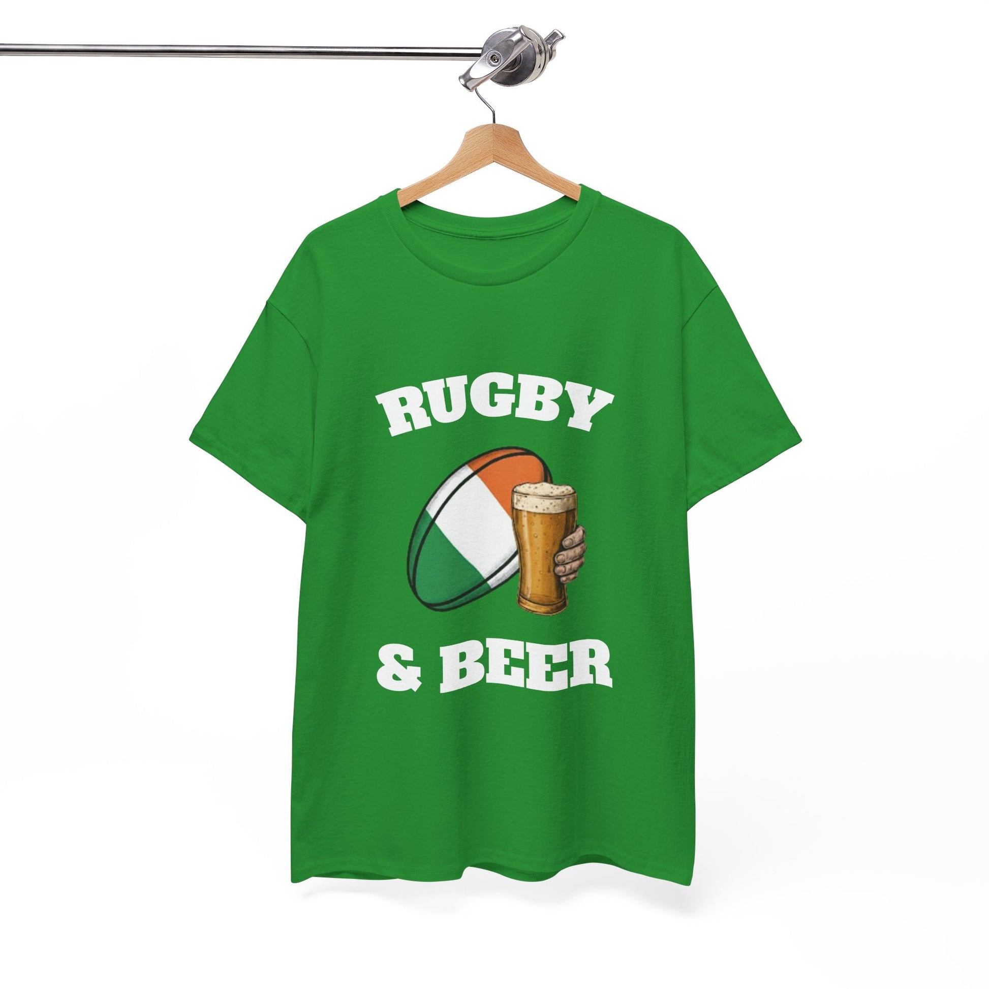 Irish Rugby & Beer T-Shirt – Perfect for Match Days, Gifts & Lads Trips - Rugby & Beer