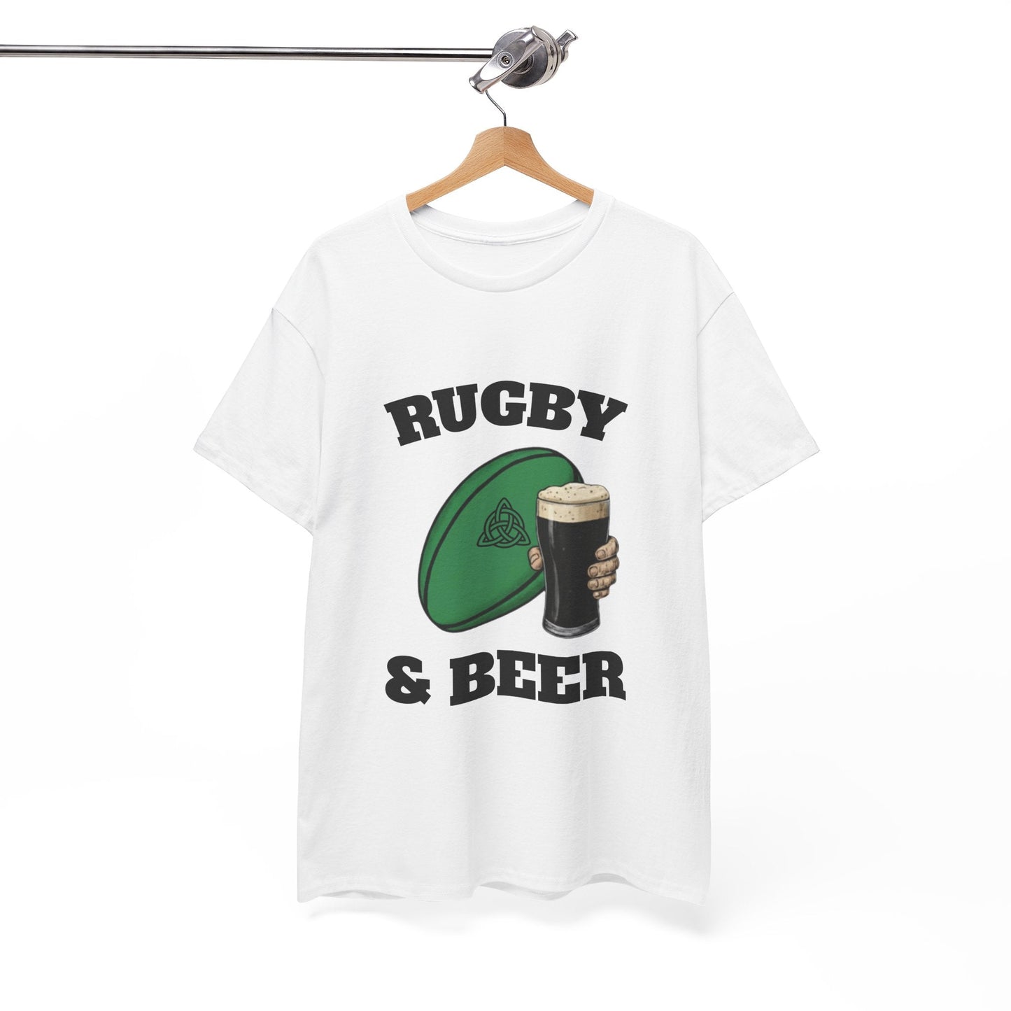 Irish Rugby & Beer T-Shirt – Perfect for Match Days, Gifts & Lads Trips - Rugby & Beer