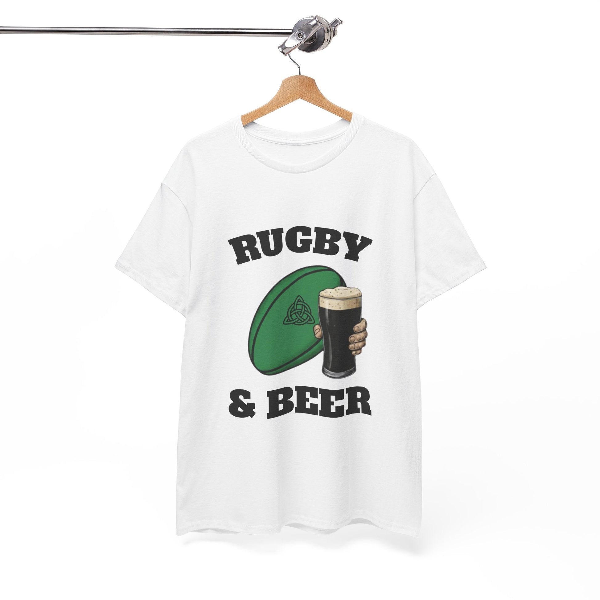 Irish Rugby & Beer T-Shirt – Perfect for Match Days, Gifts & Lads Trips - Rugby & Beer