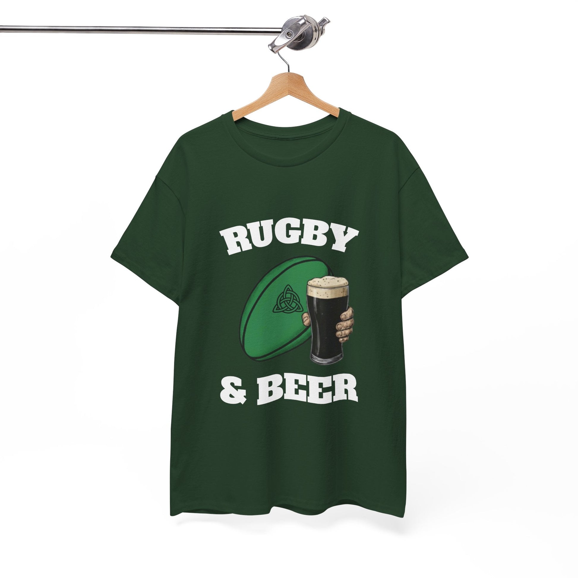 Irish Rugby & Beer T-Shirt – Perfect for Match Days, Gifts & Lads Trips - Rugby & Beer