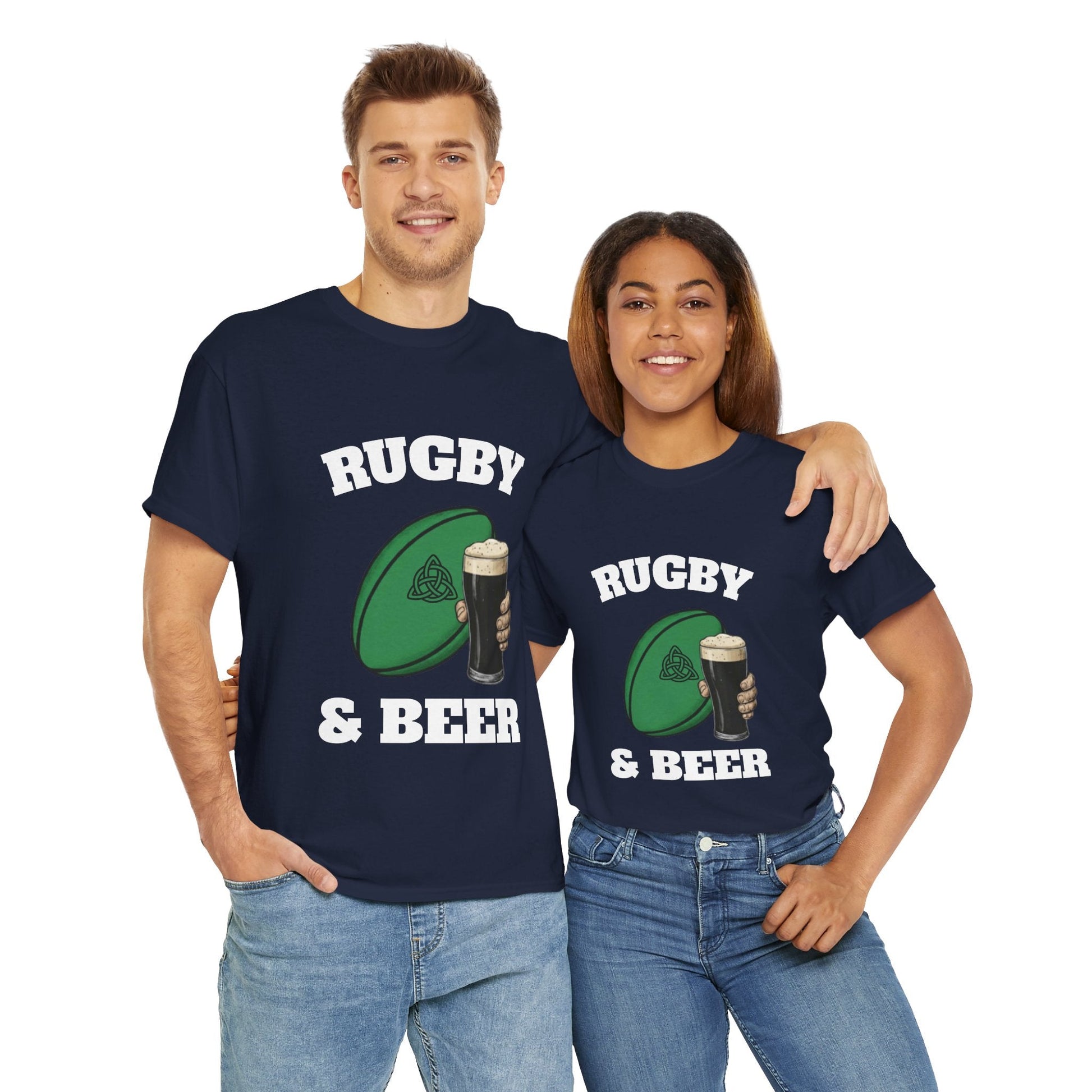 Irish Rugby & Beer T-Shirt – Perfect for Match Days, Gifts & Lads Trips - Rugby & Beer