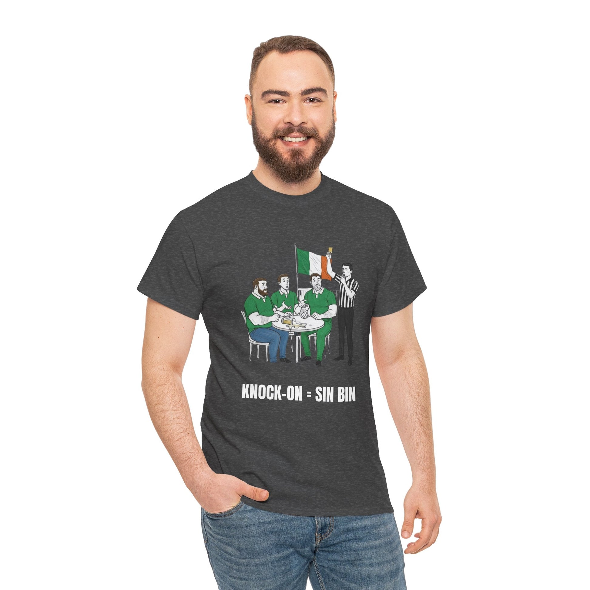 Irish Rugby & Beer T-Shirt – Yellow Card Pint Spill | Funny Rugby Fans Tee - Rugby & Beer