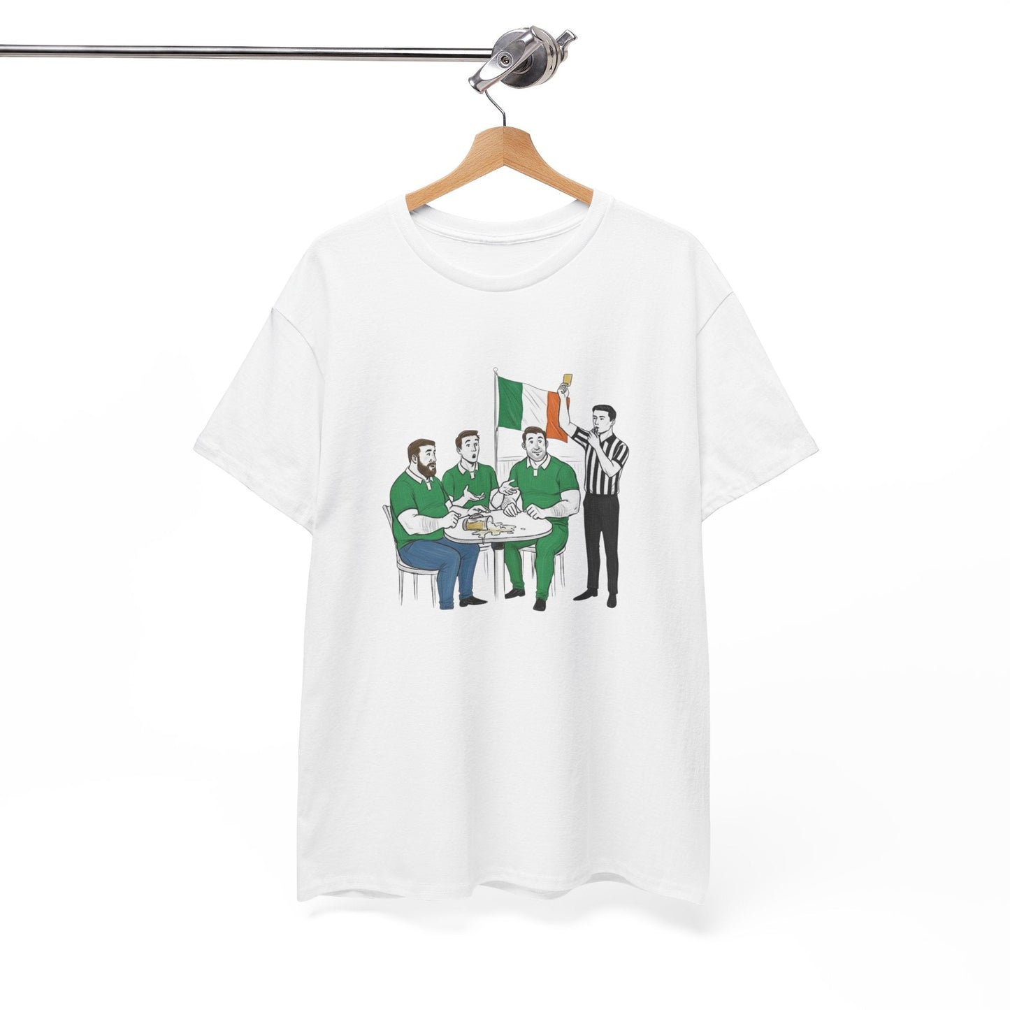 Irish Rugby & Beer T-Shirt – Yellow Card Pint Spill | Funny Rugby Fans Tee - Rugby & Beer