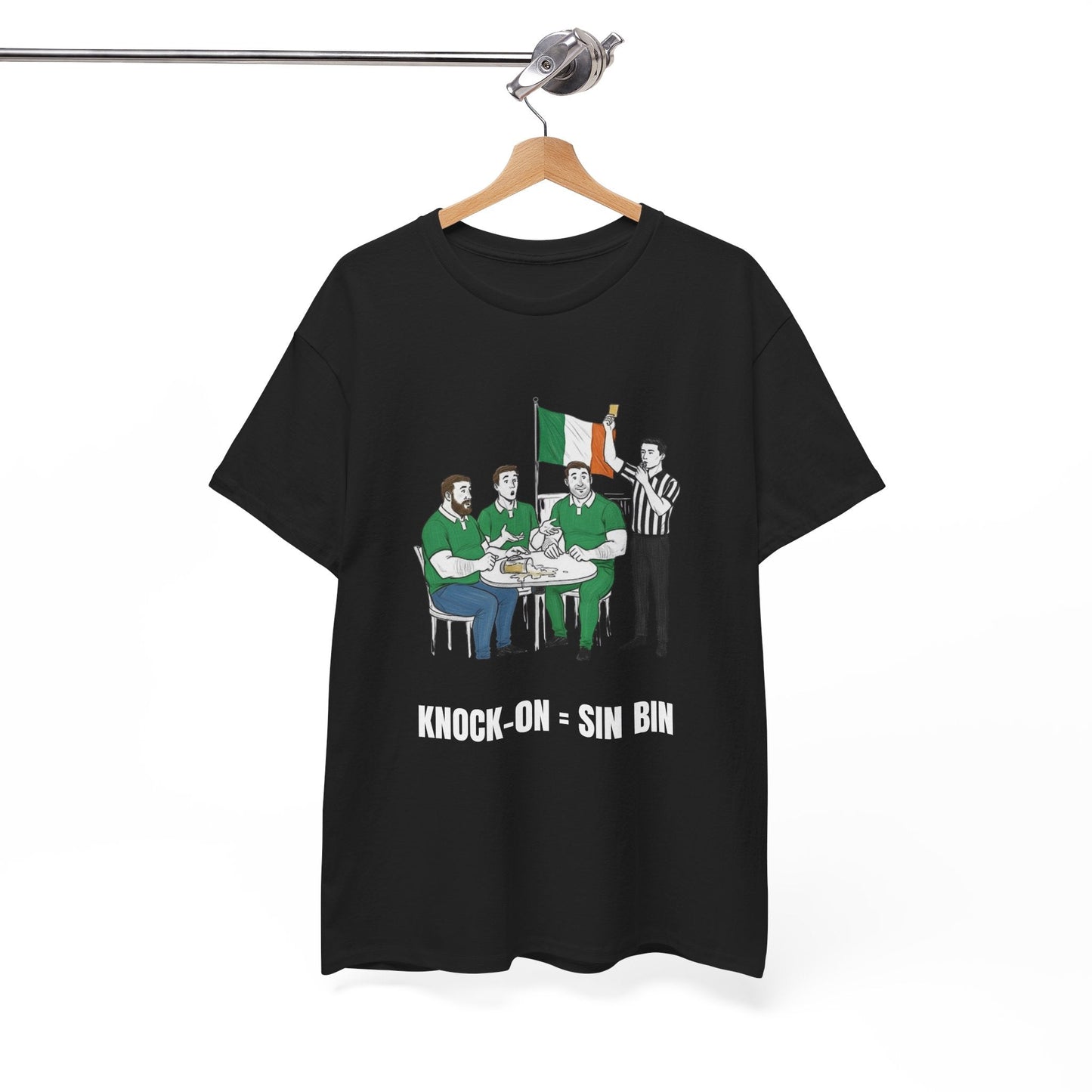 Irish Rugby & Beer T-Shirt – Yellow Card Pint Spill | Funny Rugby Fans Tee - Rugby & Beer