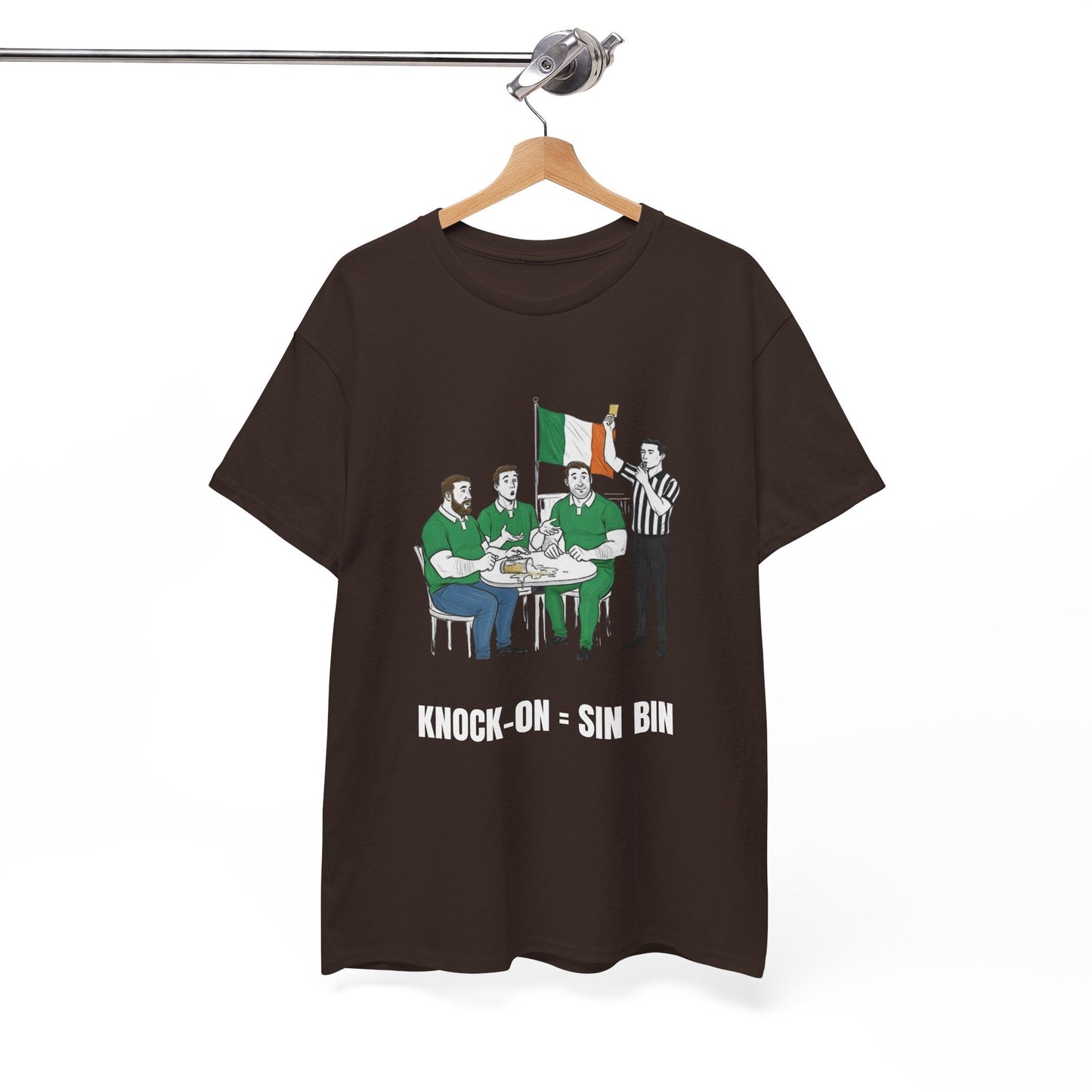 Irish Rugby & Beer T-Shirt – Yellow Card Pint Spill | Funny Rugby Fans Tee - Rugby & Beer