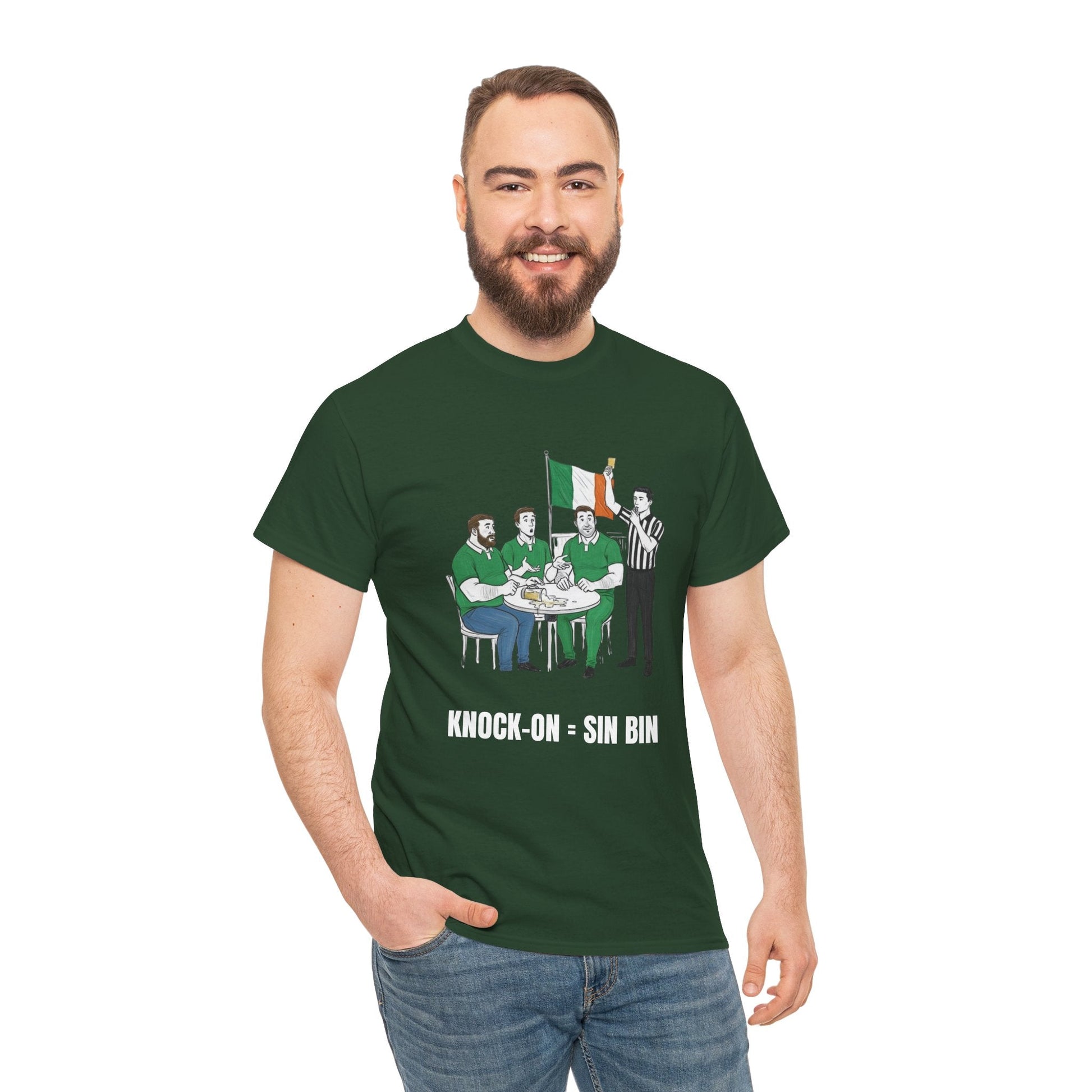 Irish Rugby & Beer T-Shirt – Yellow Card Pint Spill | Funny Rugby Fans Tee - Rugby & Beer
