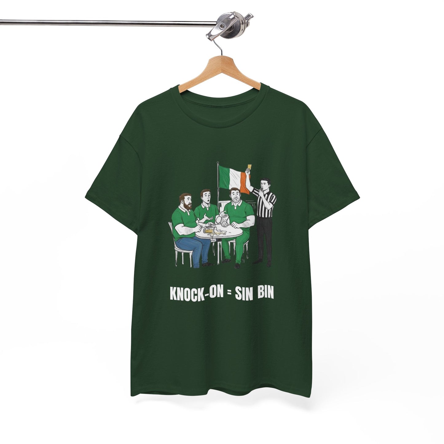 Irish Rugby & Beer T-Shirt – Yellow Card Pint Spill | Funny Rugby Fans Tee - Rugby & Beer