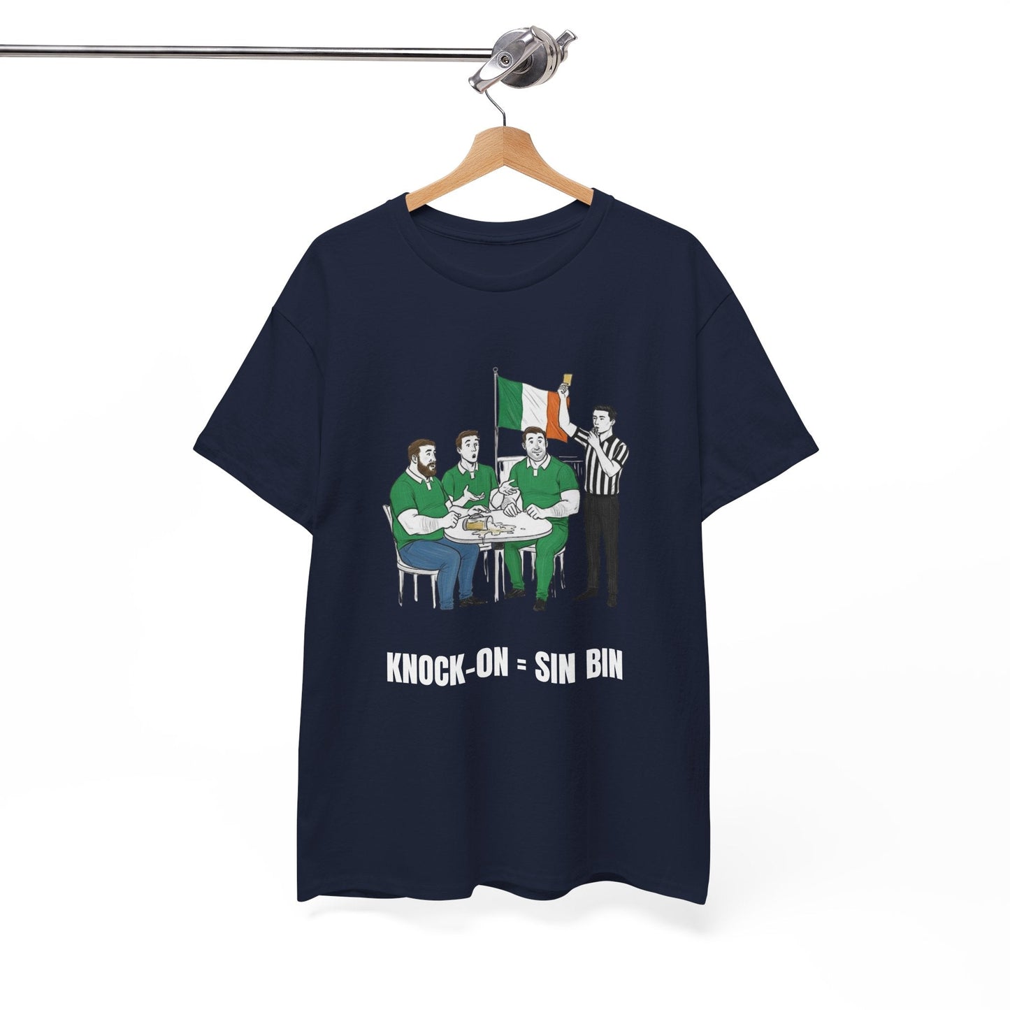 Irish Rugby & Beer T-Shirt – Yellow Card Pint Spill | Funny Rugby Fans Tee - Rugby & Beer