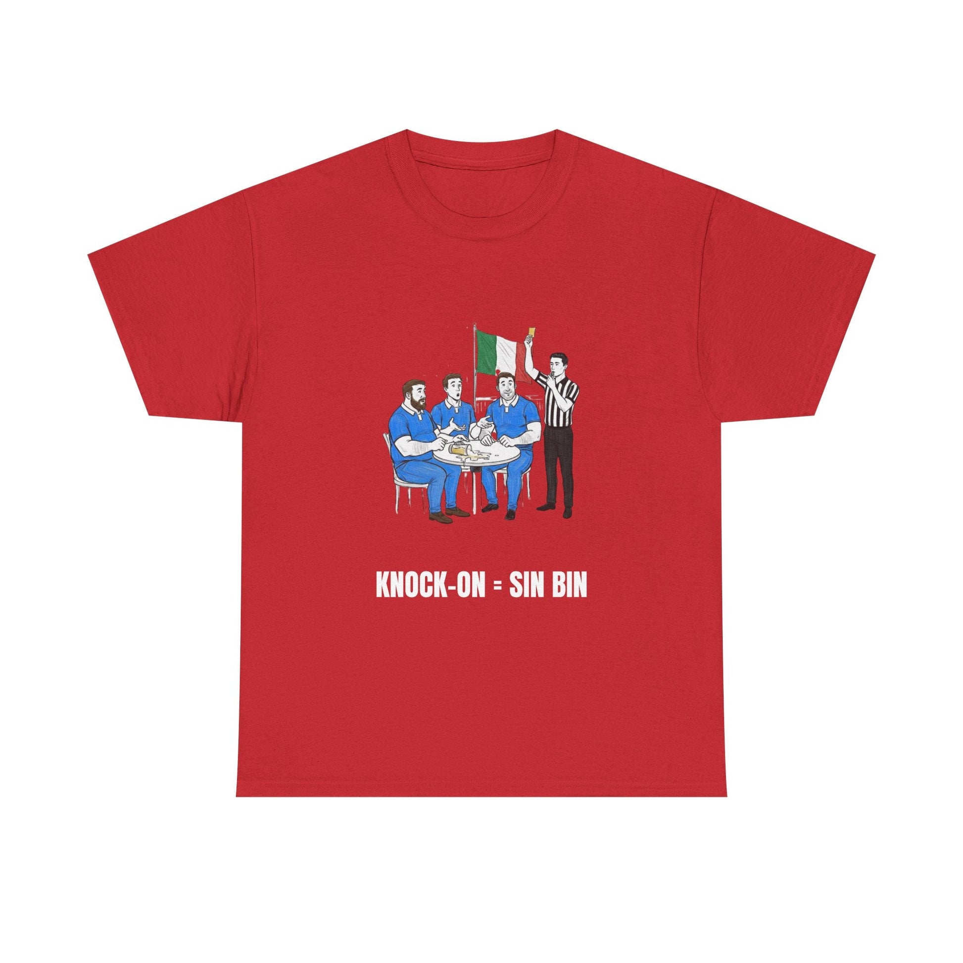 Italian Rugby & Beer T-Shirt – Yellow Card Pint Spill | Funny Rugby Fans Tee - Rugby & Beer