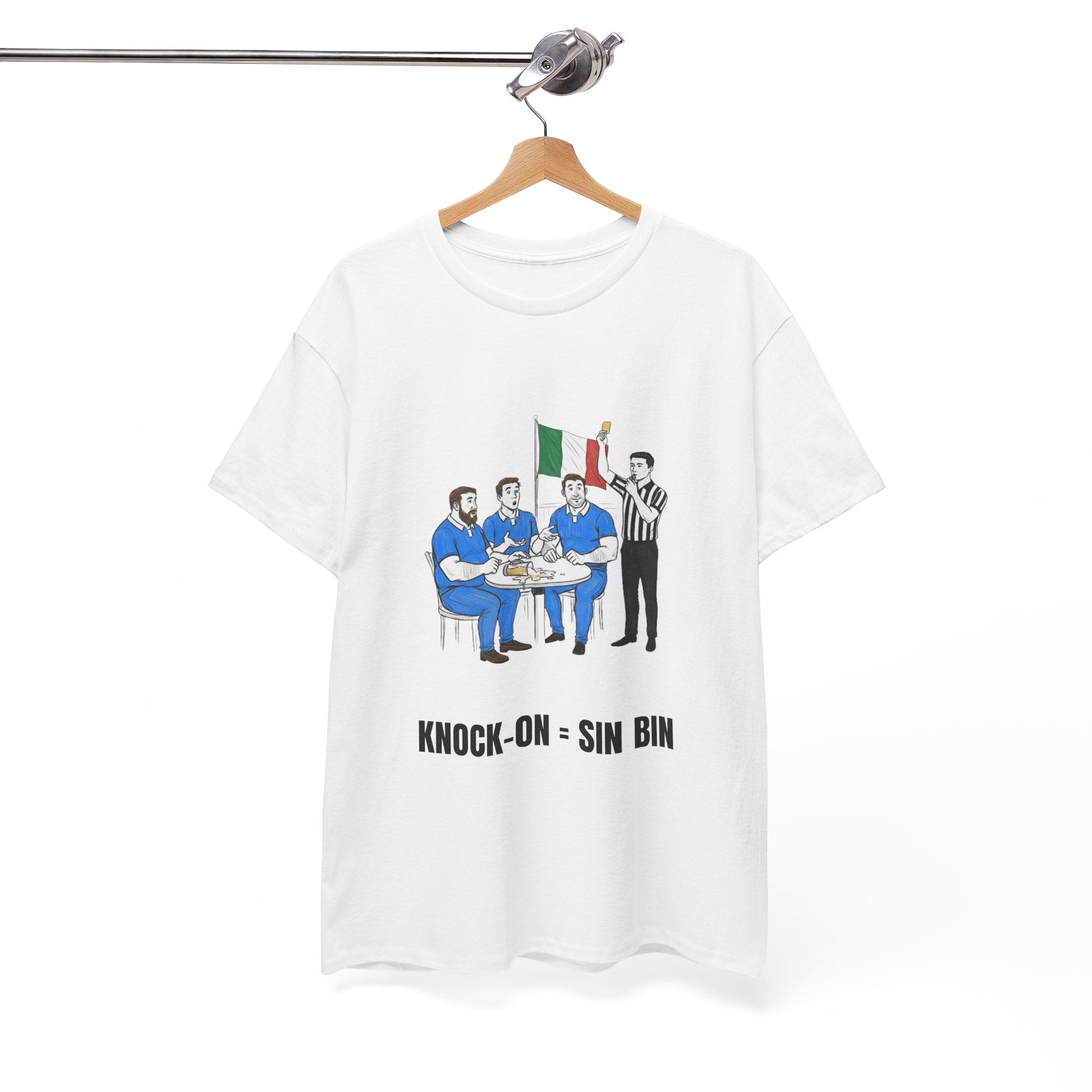 Italian Rugby & Beer T-Shirt – Yellow Card Pint Spill | Funny Rugby Fans Tee - Rugby & Beer