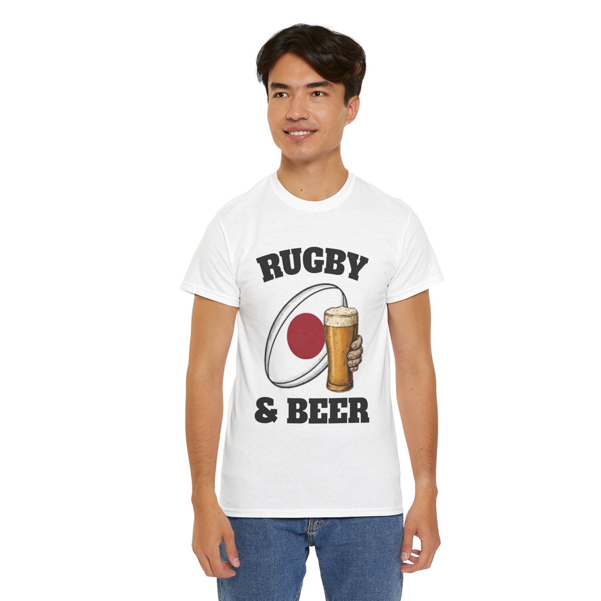 Japan Rugby & Beer T-Shirt – Brave Blossoms Match - Day Fan Tee - Rugby & Beer