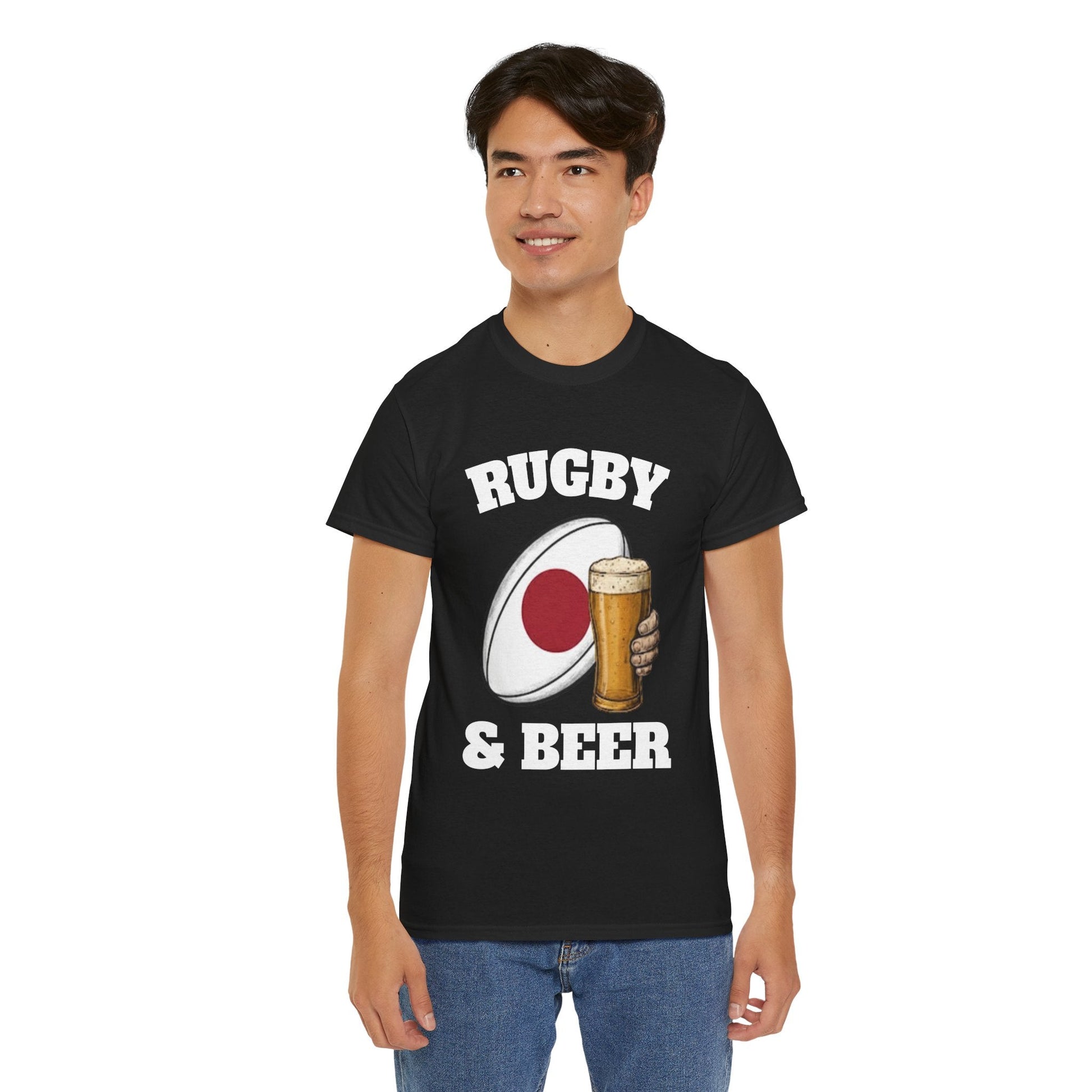 Japan Rugby & Beer T-Shirt – Brave Blossoms Match - Day Fan Tee - Rugby & Beer