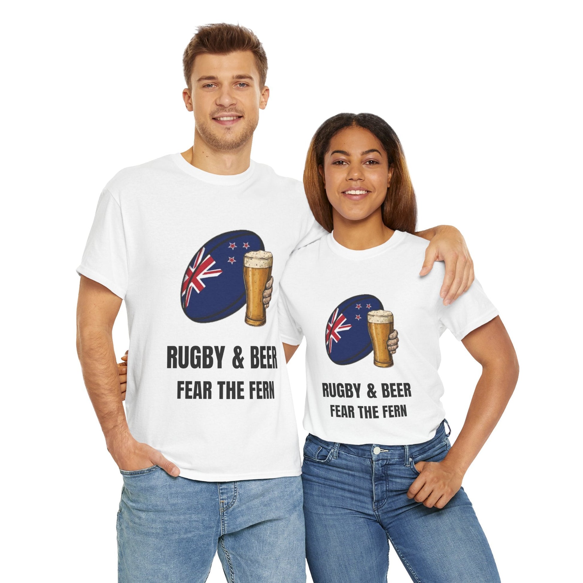 New Zealand Rugby & Beer T-Shirt - Fear the Fern Fan Tee | Match Day Apparel - Rugby & Beer