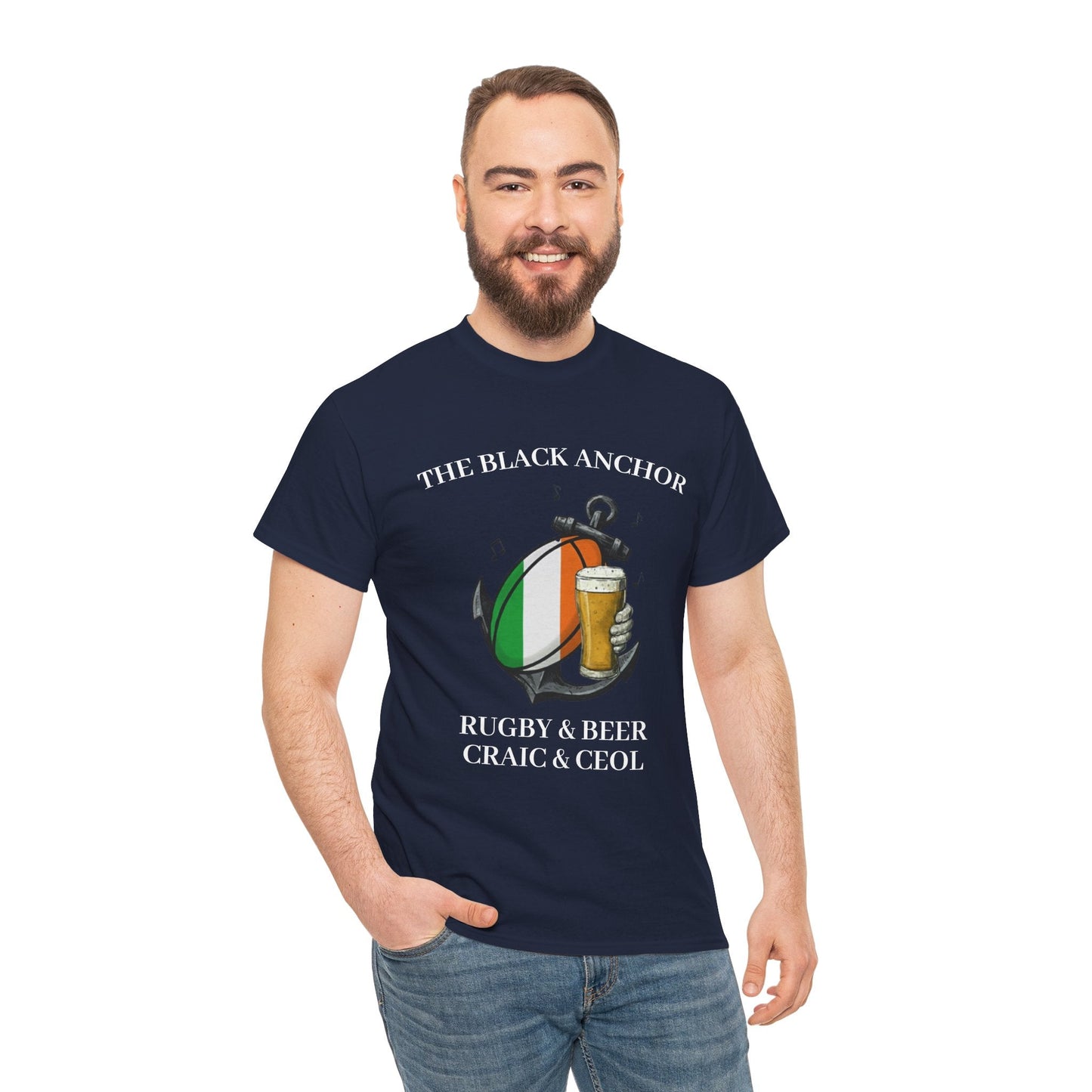 Personalized Rugby & Beer Tee - The Black Anchor - Rugby & Beer