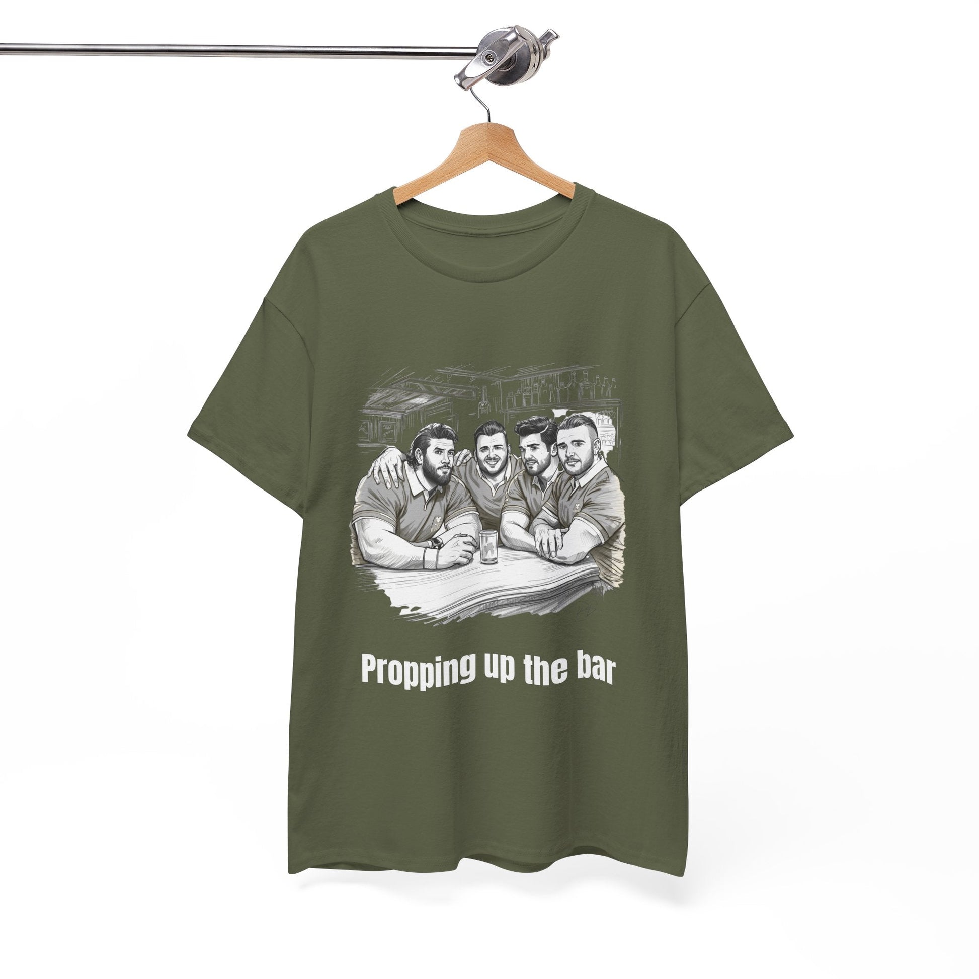 Propping Up The Bar – Funny English Rugby T-Shirt for Fans & Gifts - Rugby & Beer