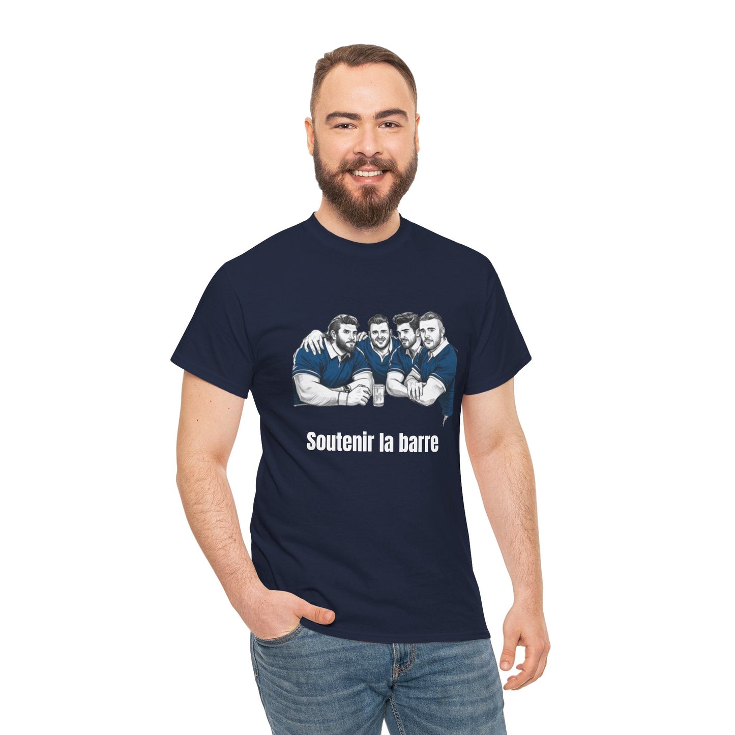 Propping up the Bar – Funny French Rugby T-Shirt for Fans and Gifts - Rugby & Beer