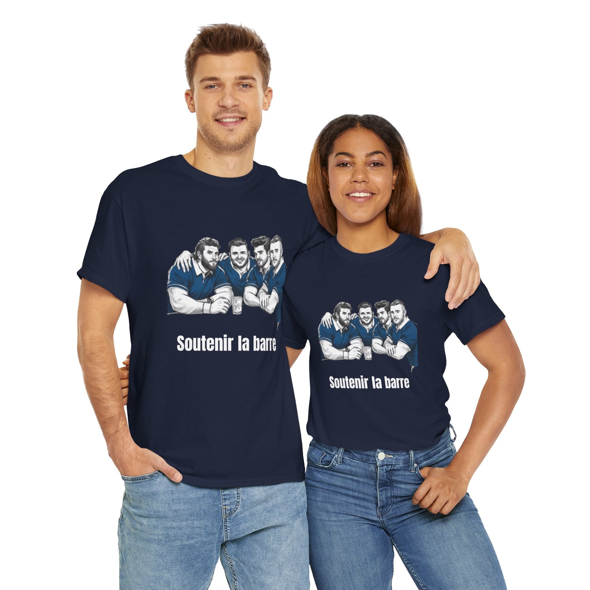 Propping up the Bar – Funny French Rugby T-Shirt for Fans and Gifts - Rugby & Beer