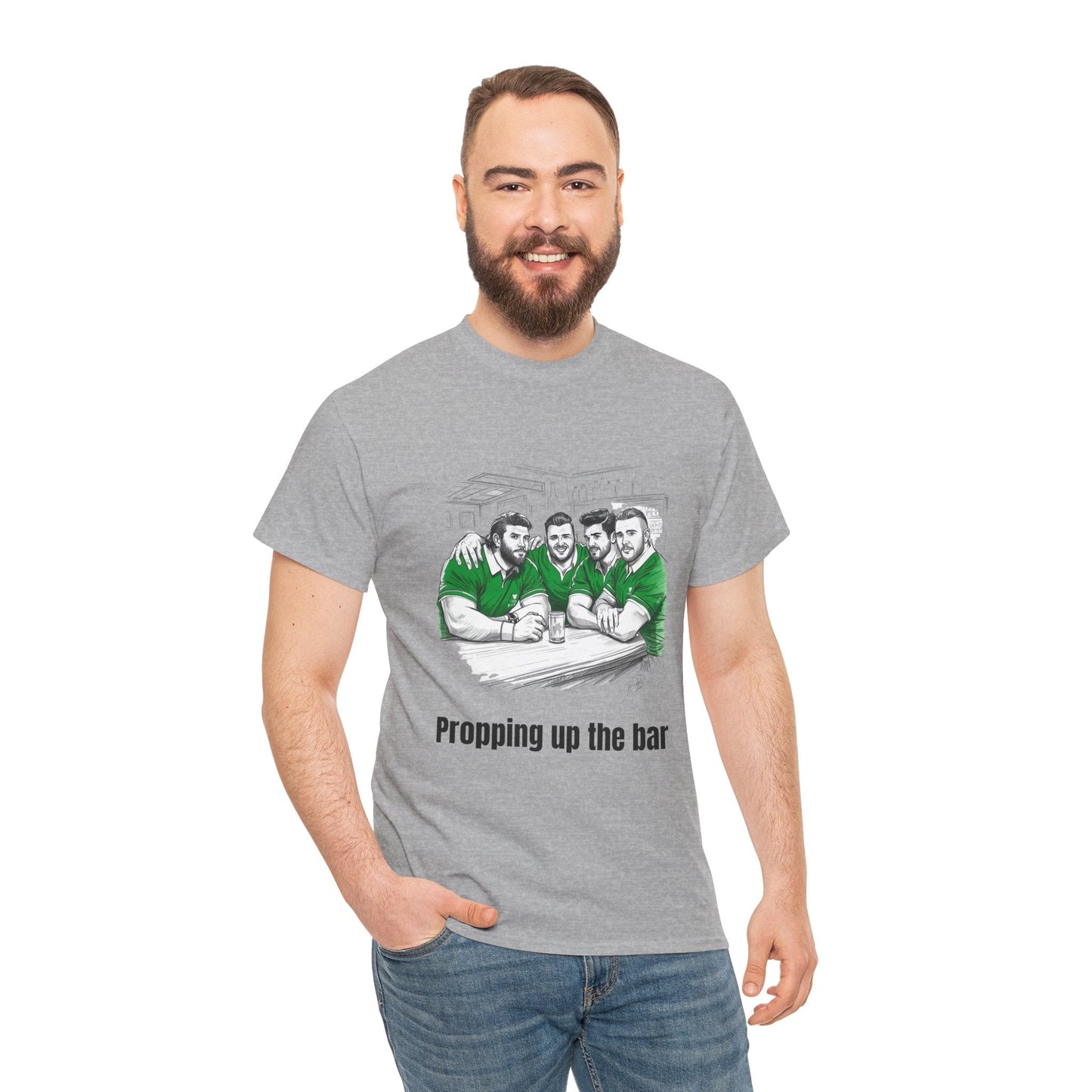 Propping Up The Bar – Funny Irish Rugby T-Shirt for Fans & Gifts - Rugby & Beer