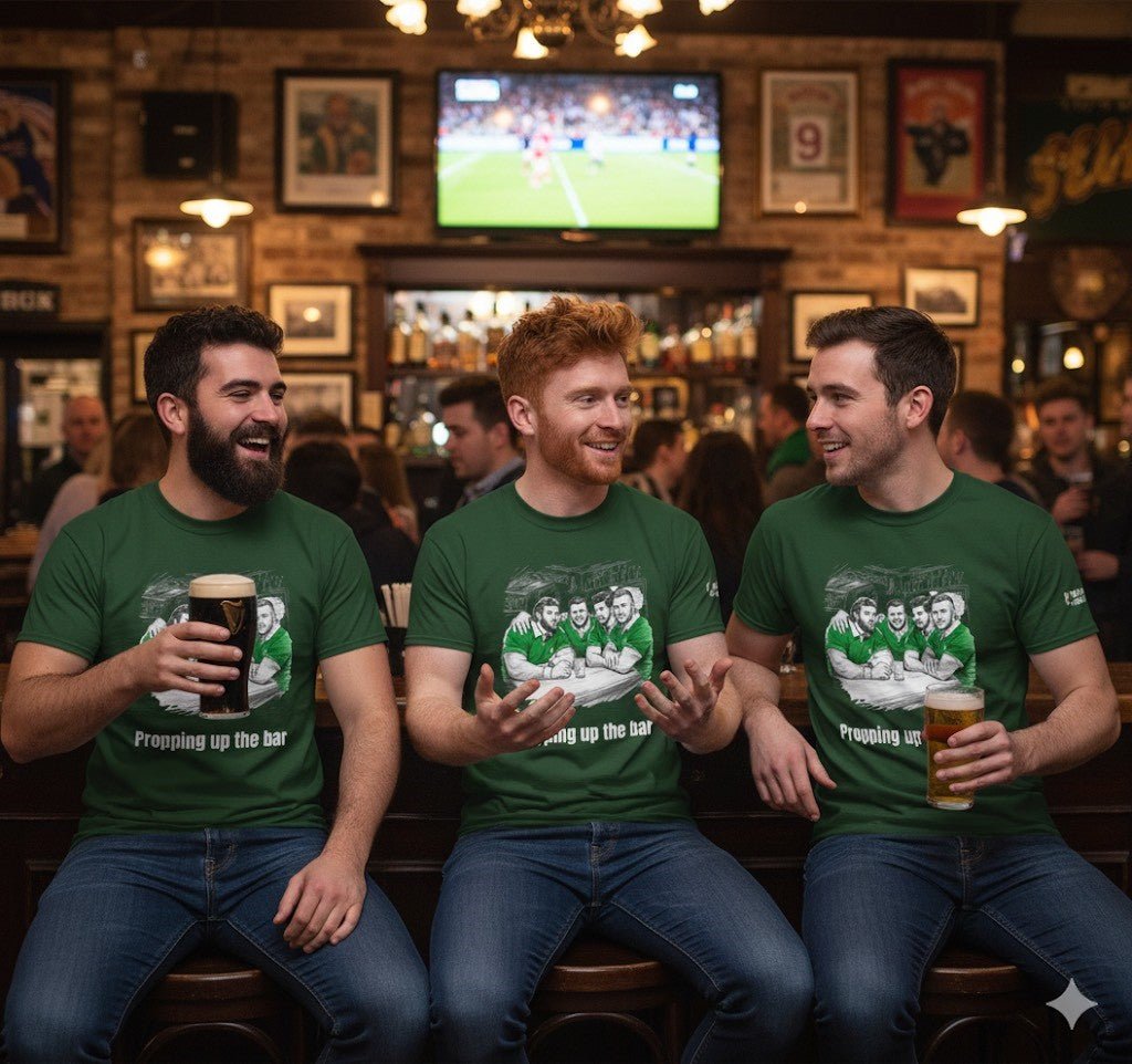 Propping Up The Bar – Funny Irish Rugby T-Shirt for Fans & Gifts - Rugby & Beer