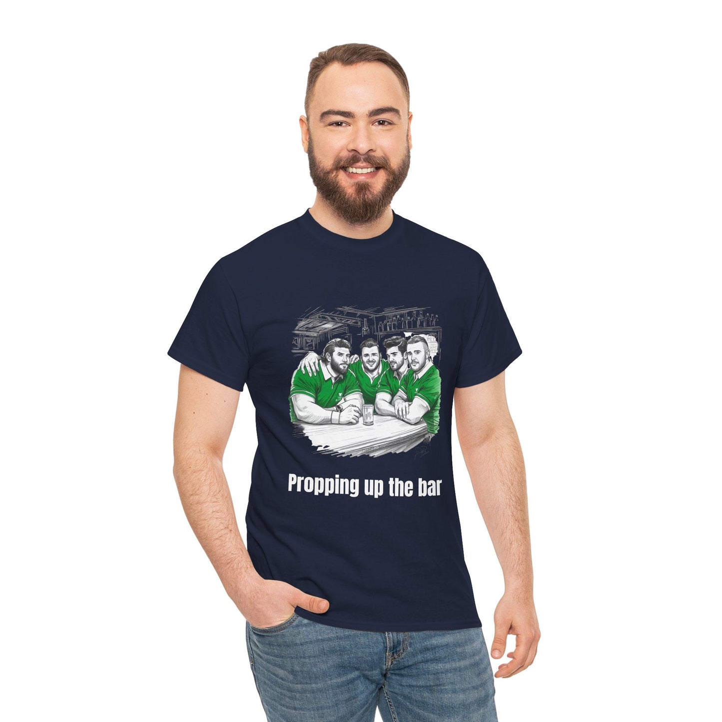 Propping Up The Bar – Funny Irish Rugby T-Shirt for Fans & Gifts - Rugby & Beer