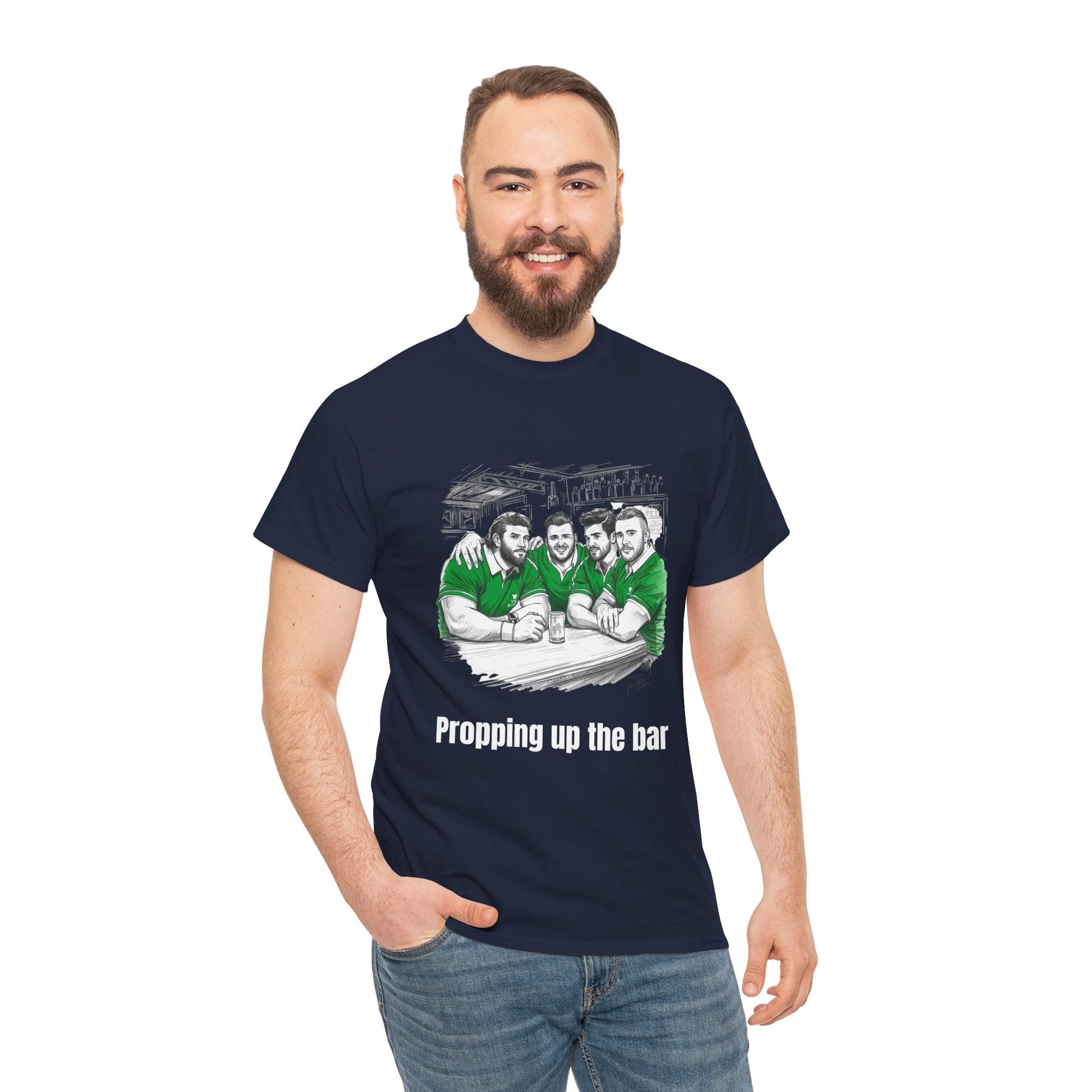 Propping Up The Bar – Funny Irish Rugby T-Shirt for Fans & Gifts - Rugby & Beer